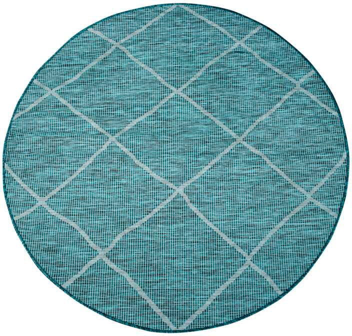 Carpet City Outdoorteppich »PALM3075« rund 5 mm Höhe Wetterfest & UV-beständig, für Balkon, Terrasse, Küche, flach gewebt