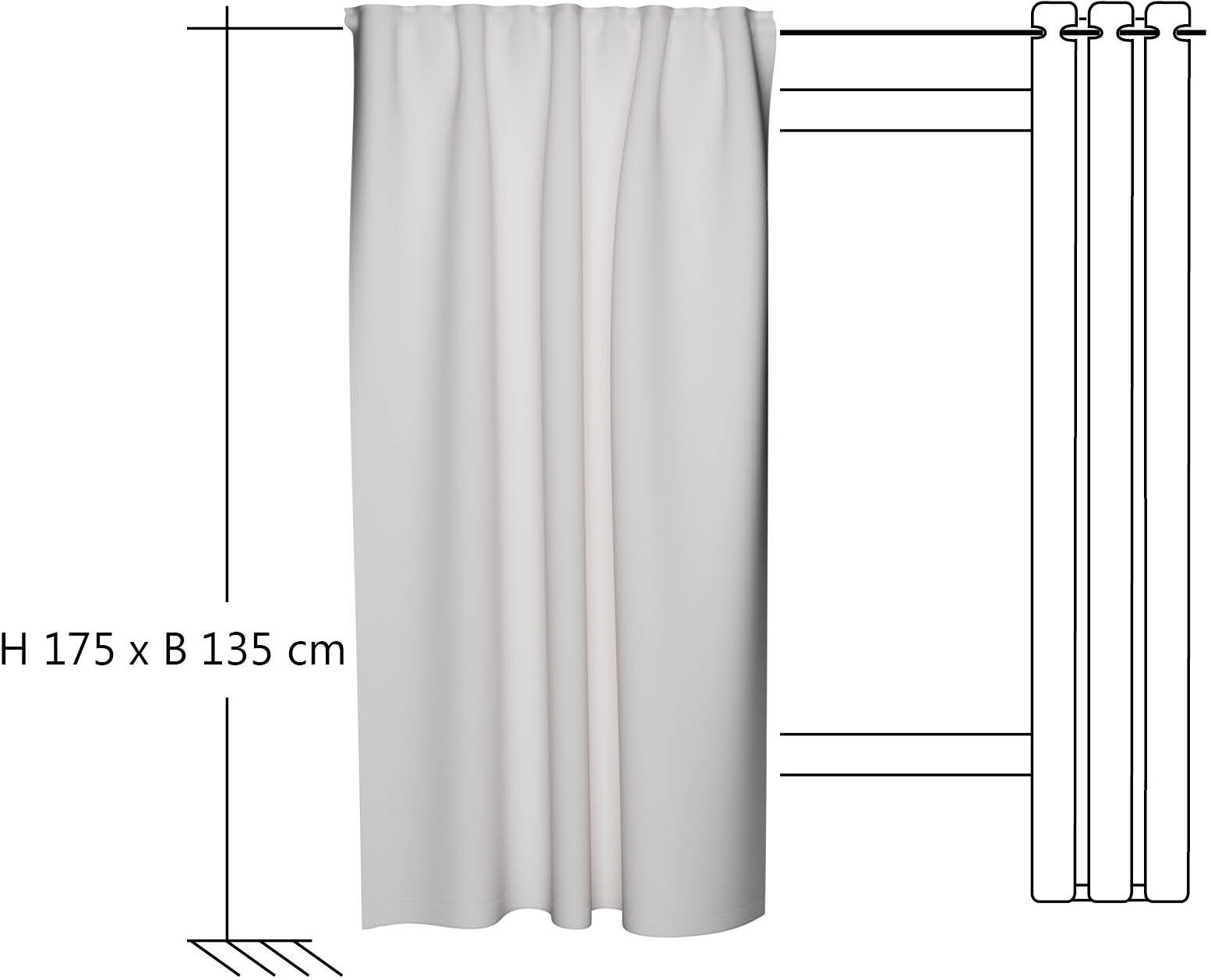 HOMING Rideau »Merle« Boucles cachées 1 cuis tlg. écharpe finie