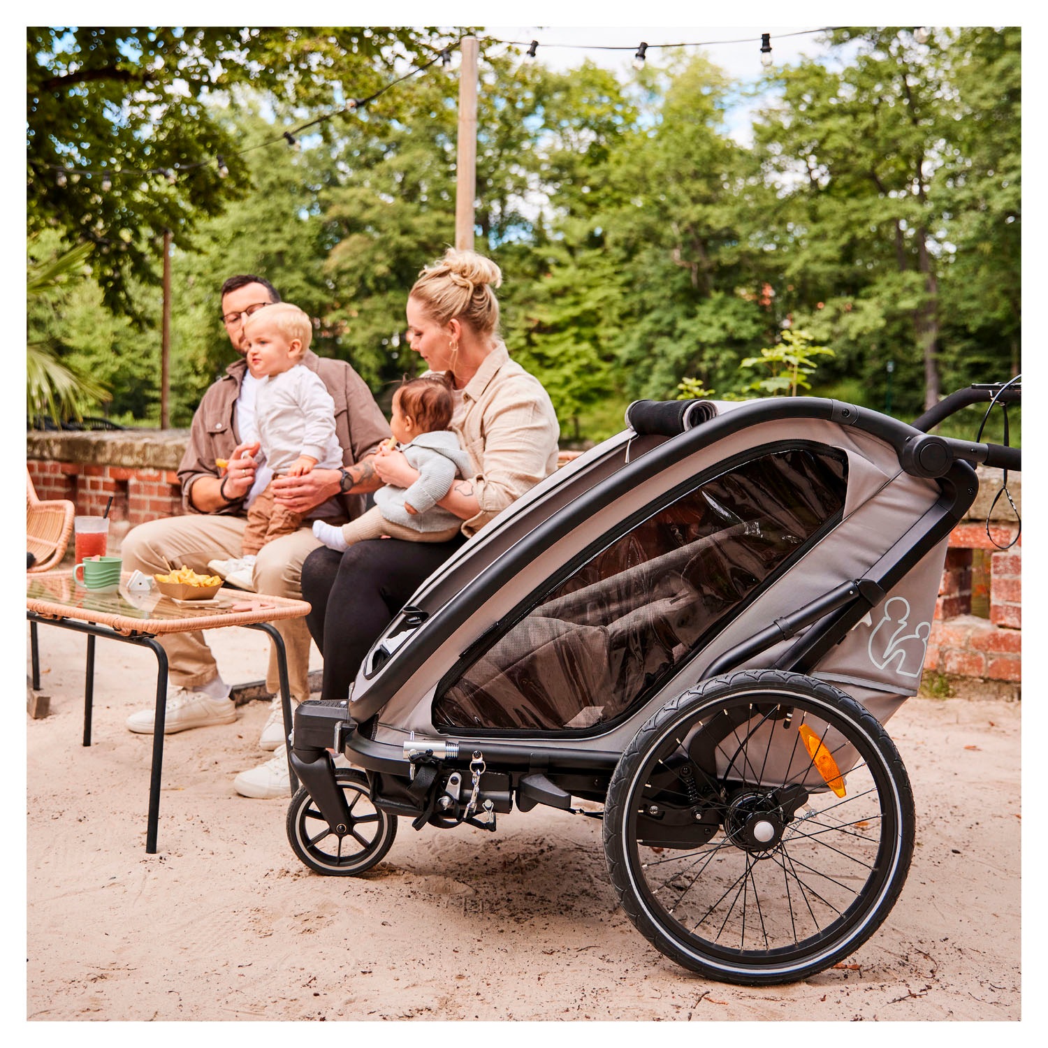 Hauck Fahrradkinderanhänger »Bike N Walk Duo« für 2 Kinder, inkl. Deichsel