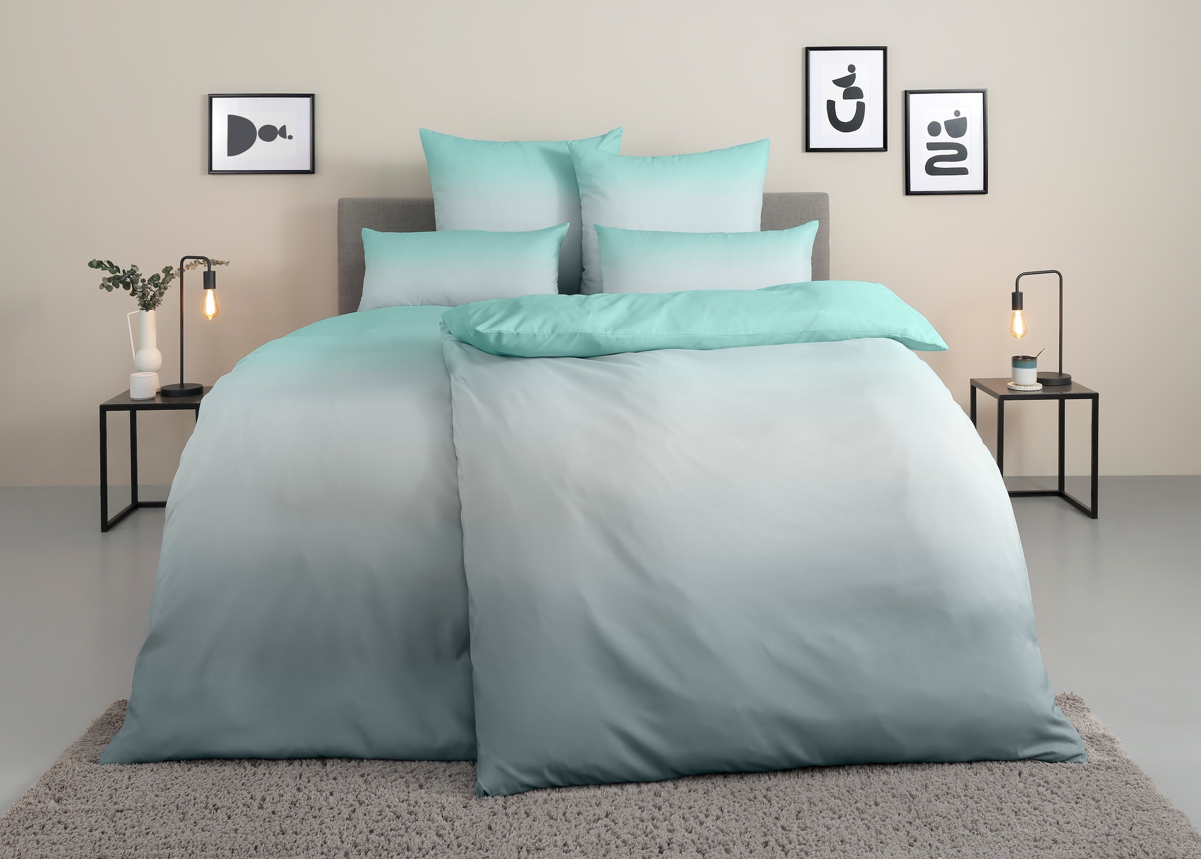 GOODproduct Bettwäsche »Jareth« 2 Stk. 100 % Polyester, sehr weich, allergikerfreundlich, mit Farbverlauf