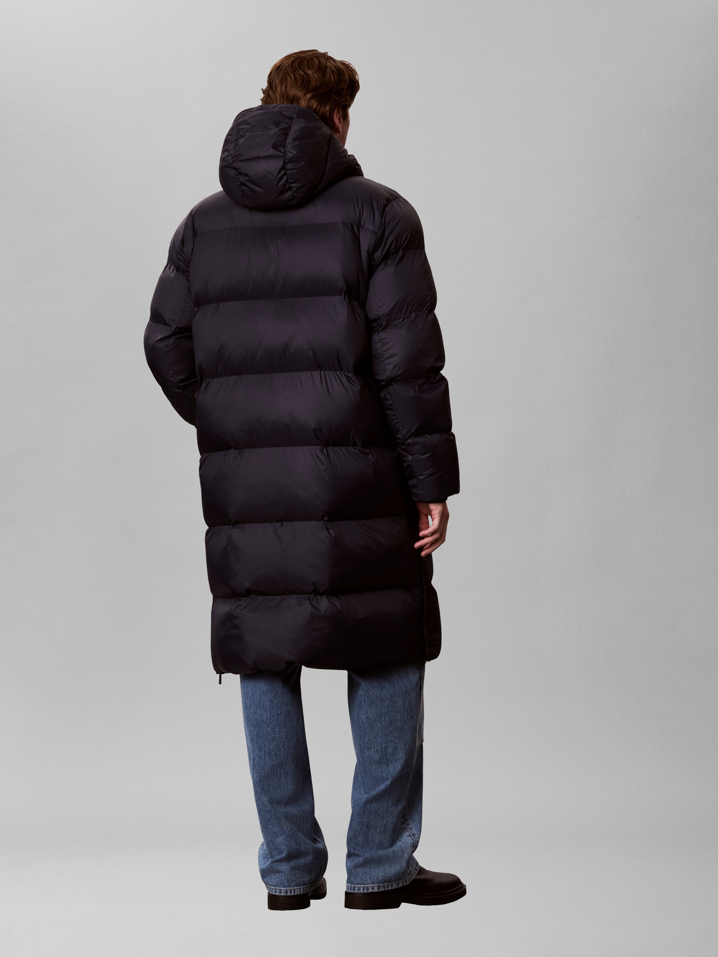Calvin Klein Jeans Steppmantel »LONG LENGTH HOODED NYLON« Regular fit mit Eingrifftaschen