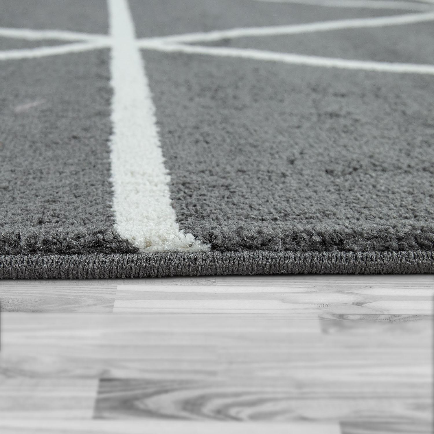 Paco Home Teppich »Stella 401« rechteckig 16 mm Höhe Kurzflor, Pastellfarben, Rauten Design, Skandi Muster, Kundenliebling