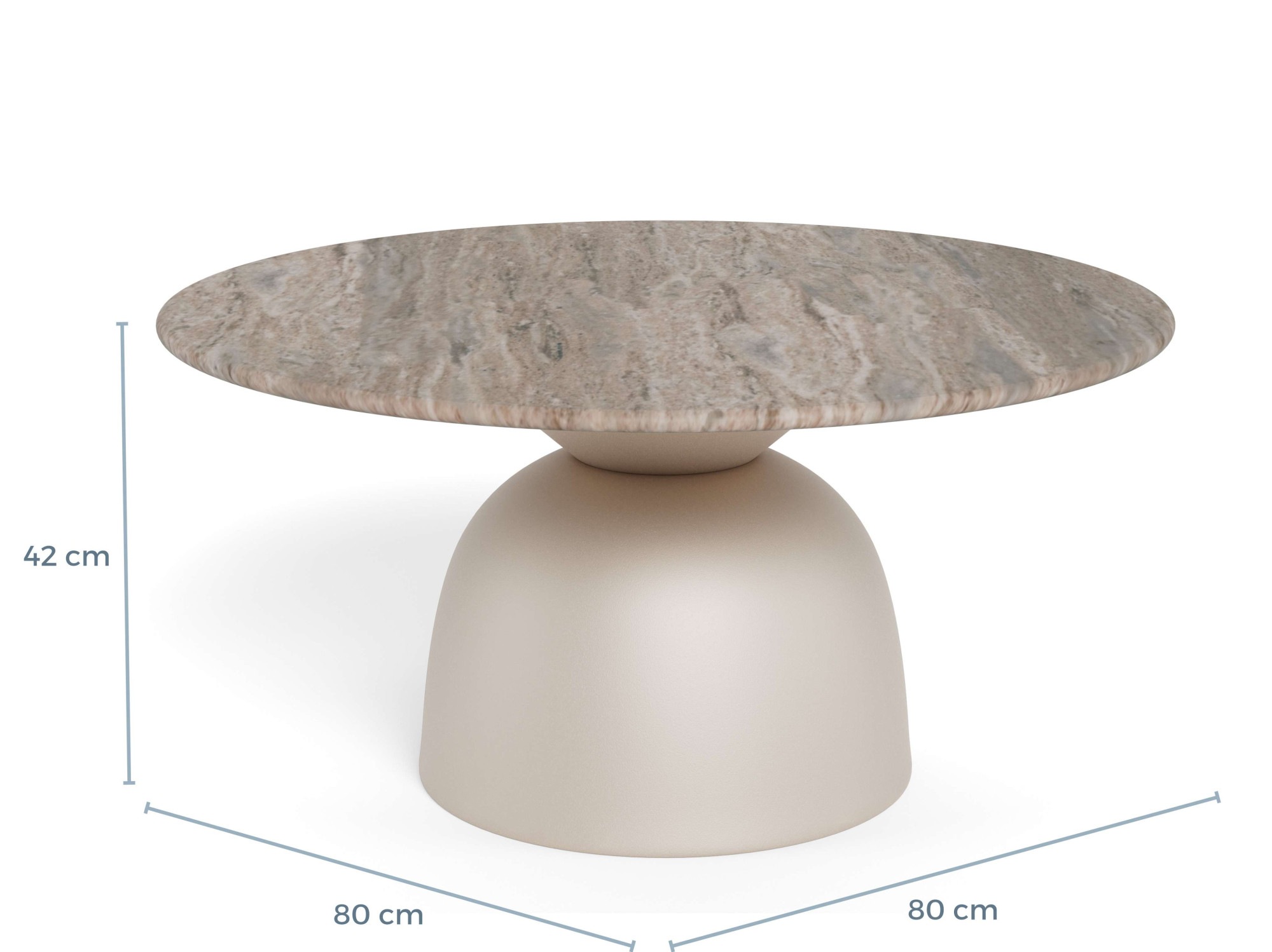 ACTONA GROUP Table basse »Ferrol, Tisch, Beistelltisch« gris, marbre, colonne, 80x42cm