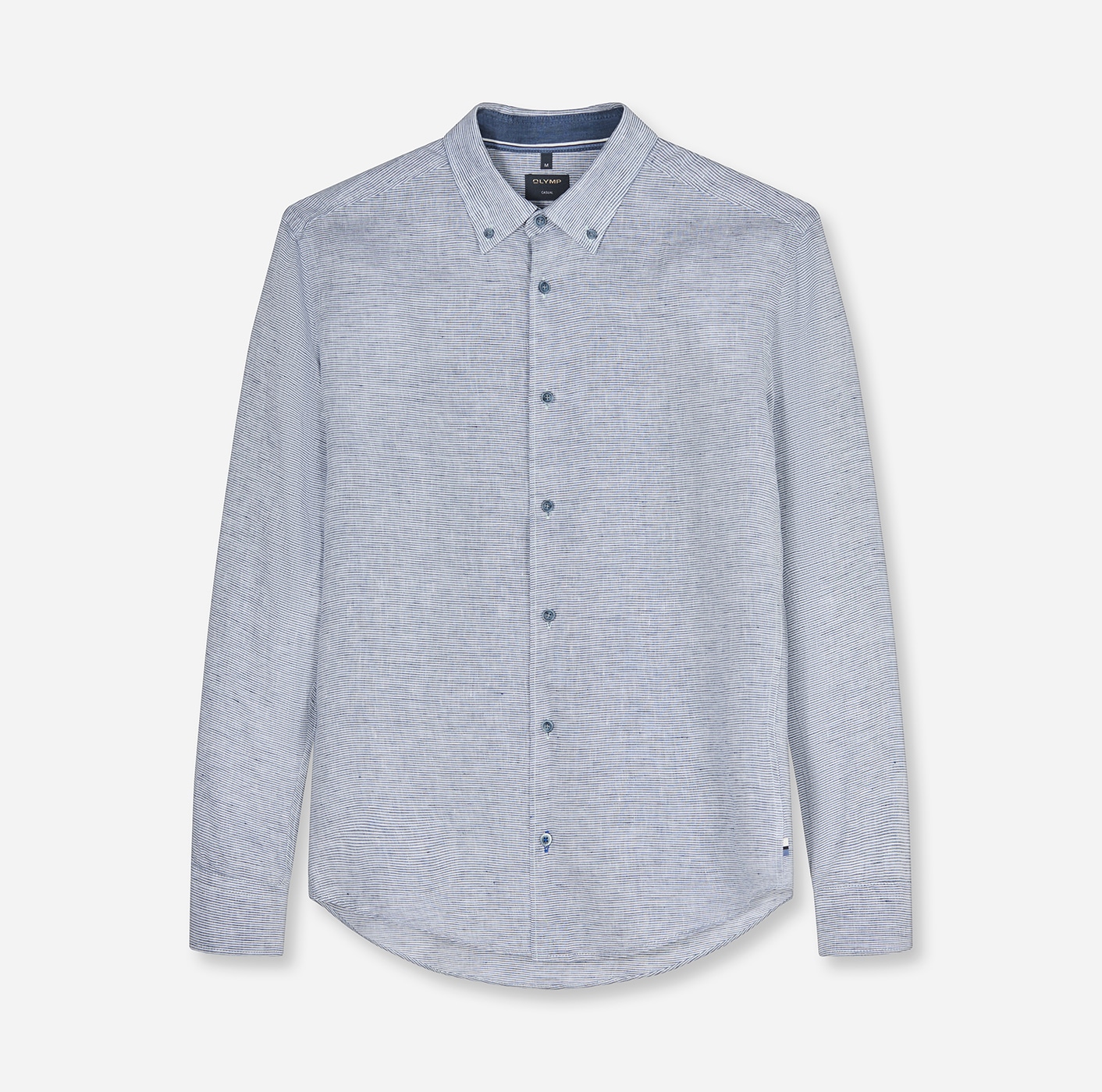 OLYMP Chemise à manches longues Casual, Button-down-Kragen, regular fit, Leinen