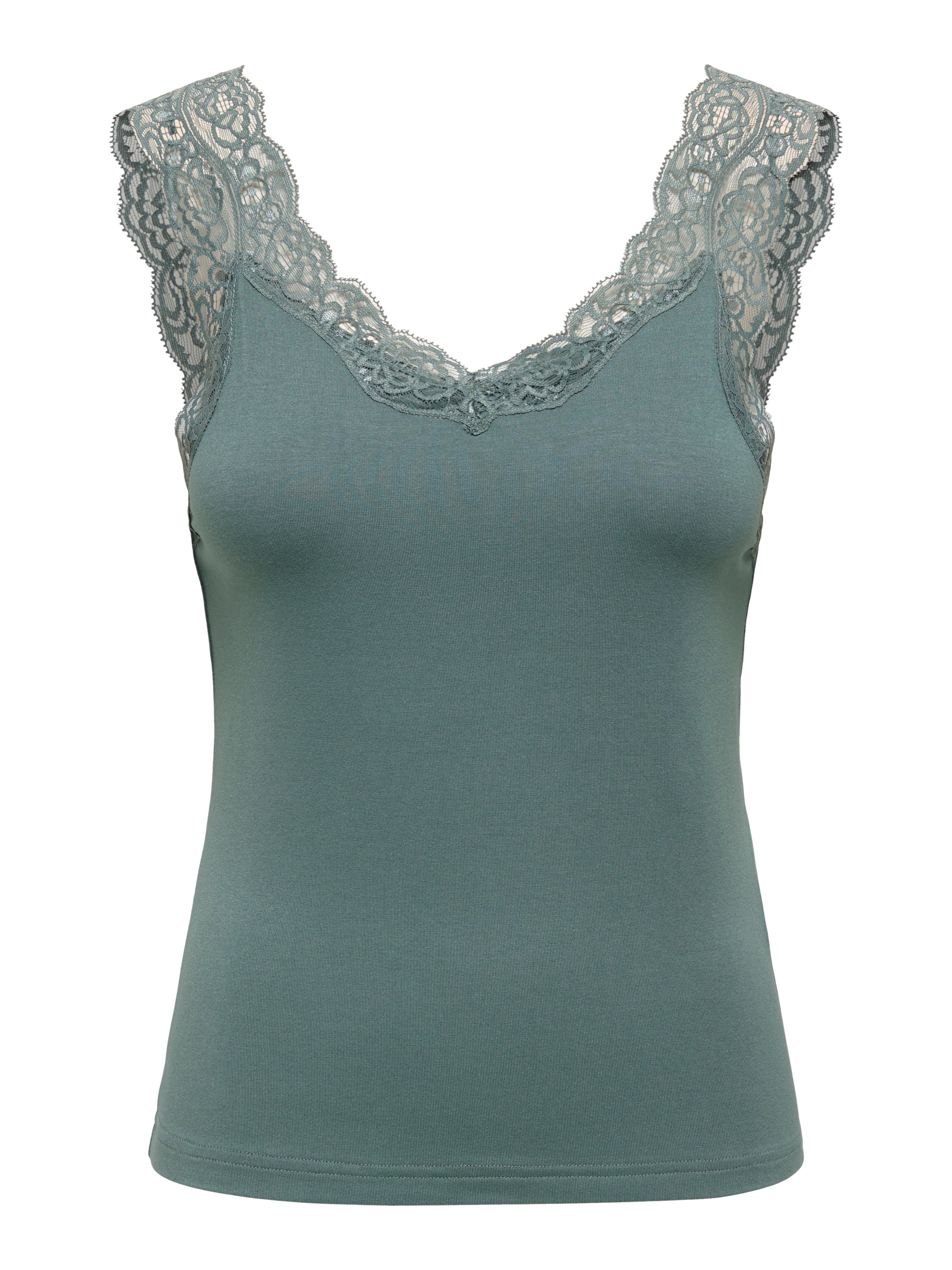 ONLY Top en dentelle »ONLLUNI TANK TOP WITH LACE DETAIL CS JRS« mélange viscose, coupe régulière