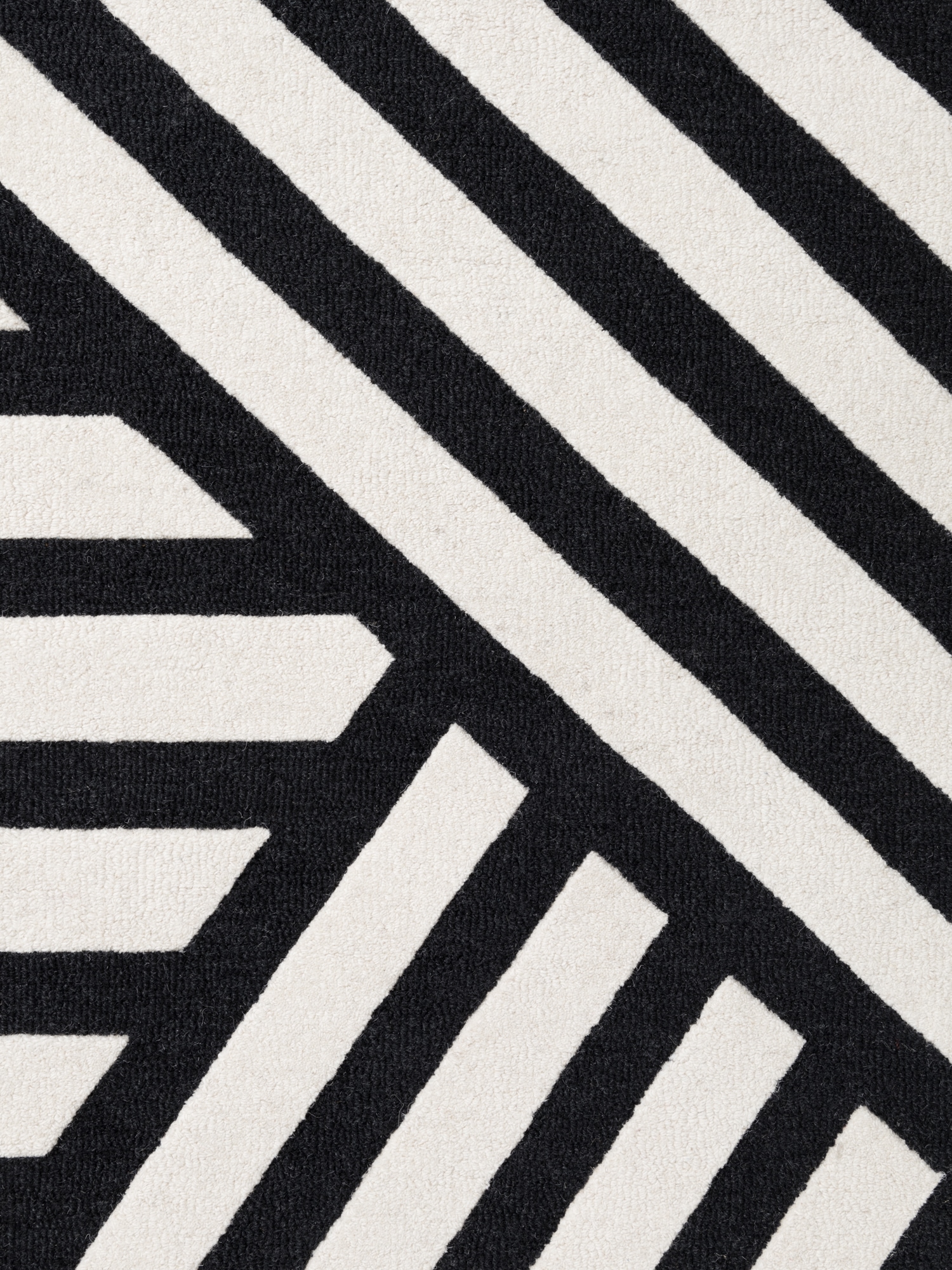 ELLE DECORATION Tapis en laine »Noir« Rectangulaire 12 mm Höhe Wolle, Natur, Wohnzimmer, schwarz weiss, Modern, Geometrisch, Streifen