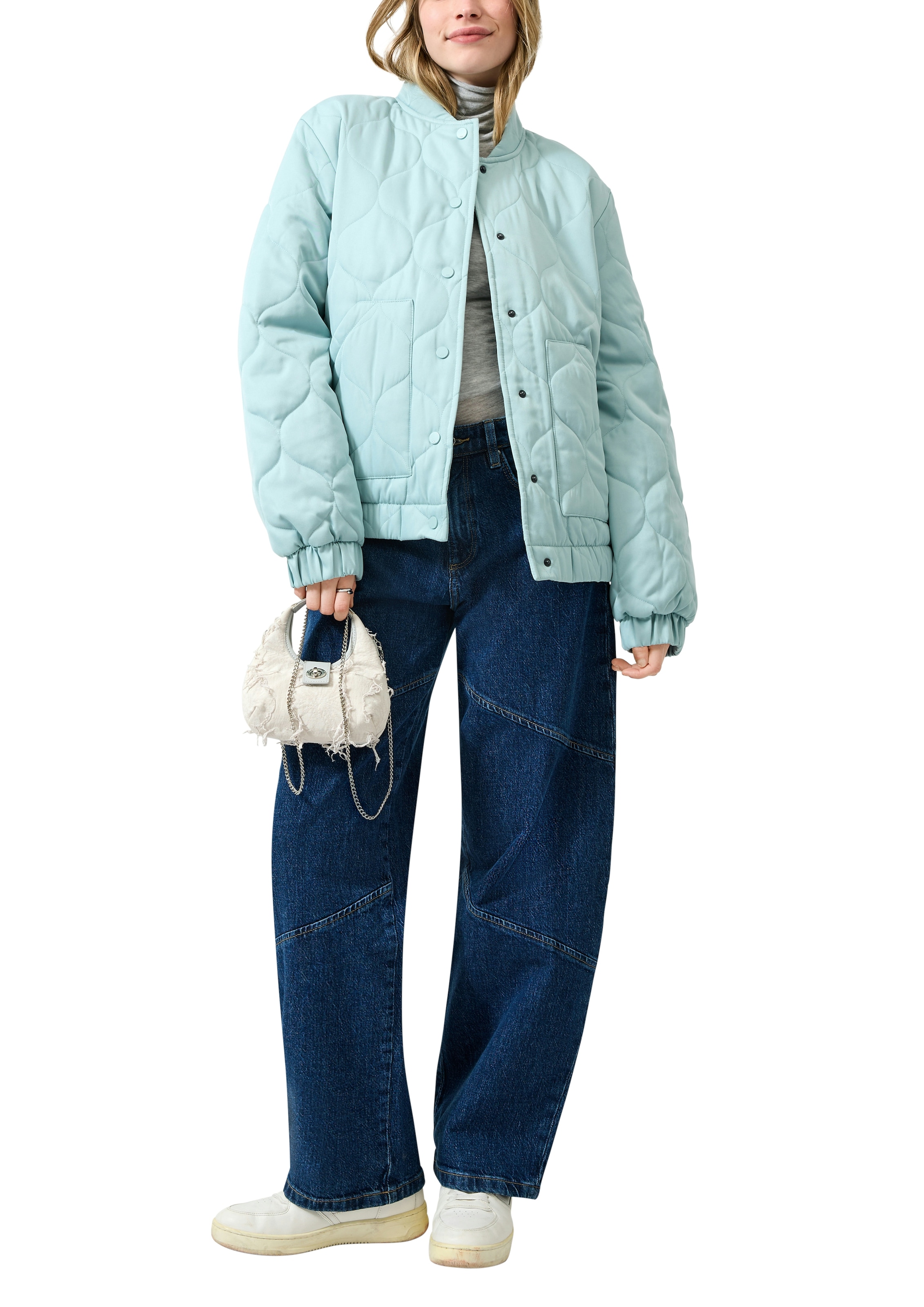 QS Steppjacke ohne Kapuze im Blouson-Style und mit Druckknöpfen