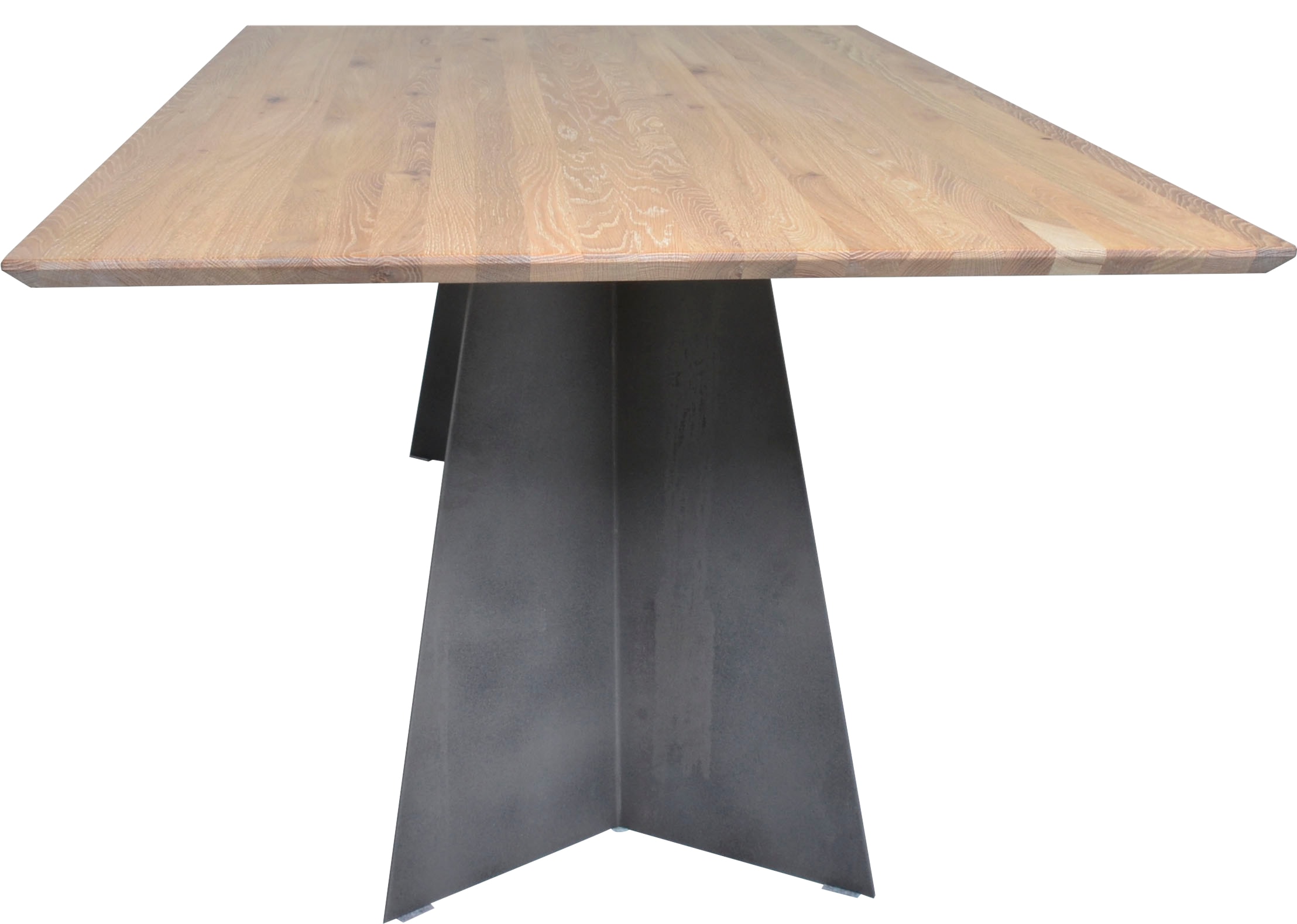 K+W Komfort & Wohnen Table de salle à manger »5252« chêne sauvage naturel ou bianco, structure en métal, 3 largeurs au choix