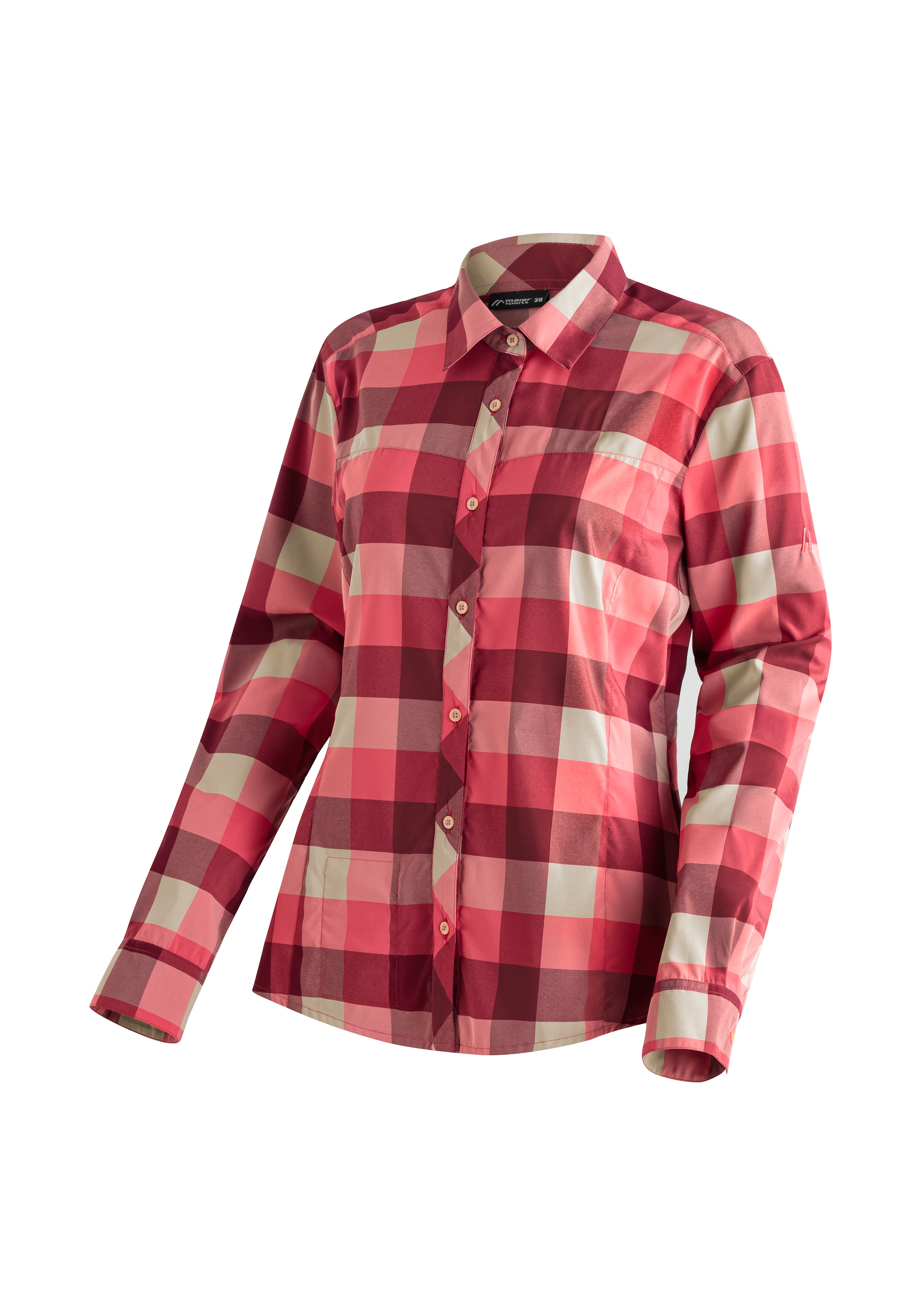 Maier Sports Outdoorbluse »Kendra L/S W« Damen Langarmbluse, pflegeleichte Karobluse