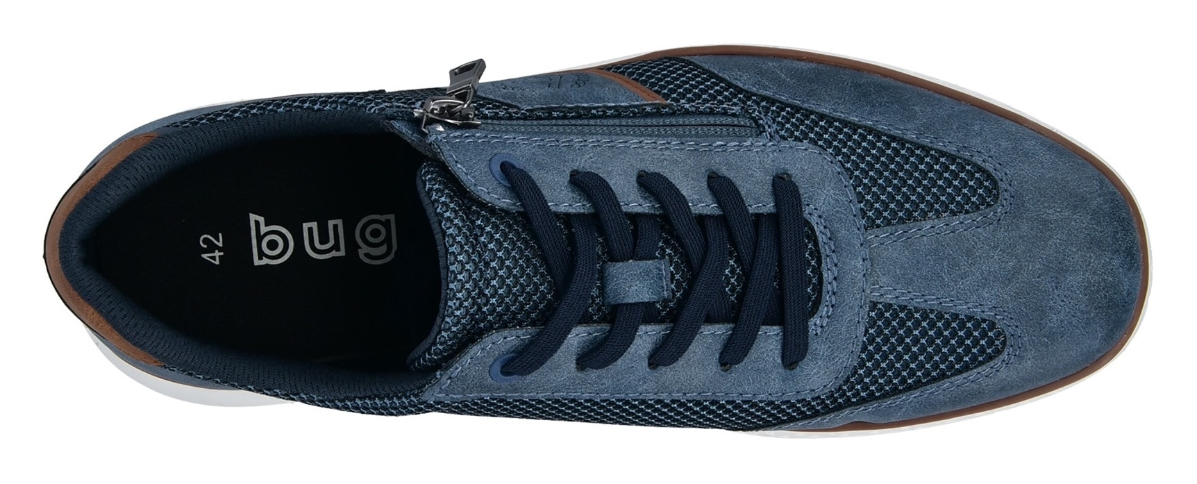 bugatti Schnürschuh  Schnürschuh, Freizeitschuh, Halbschuh mit zusätzlichem Reissverschluss