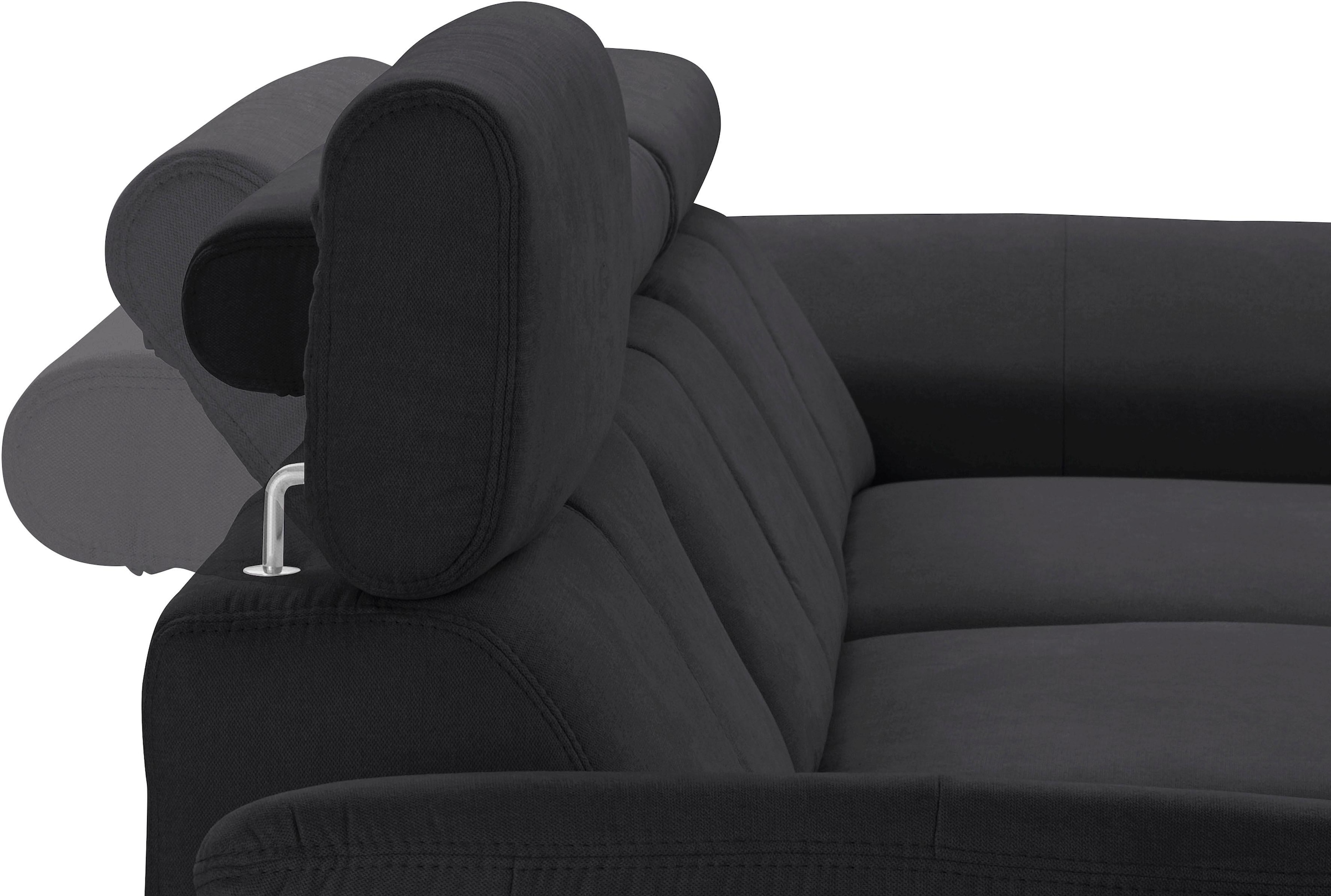 exxpo - sofa fashion Ecksofa »Salerno, inkl. Arm-& Kopfteilverstellung, bequem, Breite 280cm, L-Form« wahlweise mit Bettfunktion und Bettkasten, tolle Detailverarbeitung