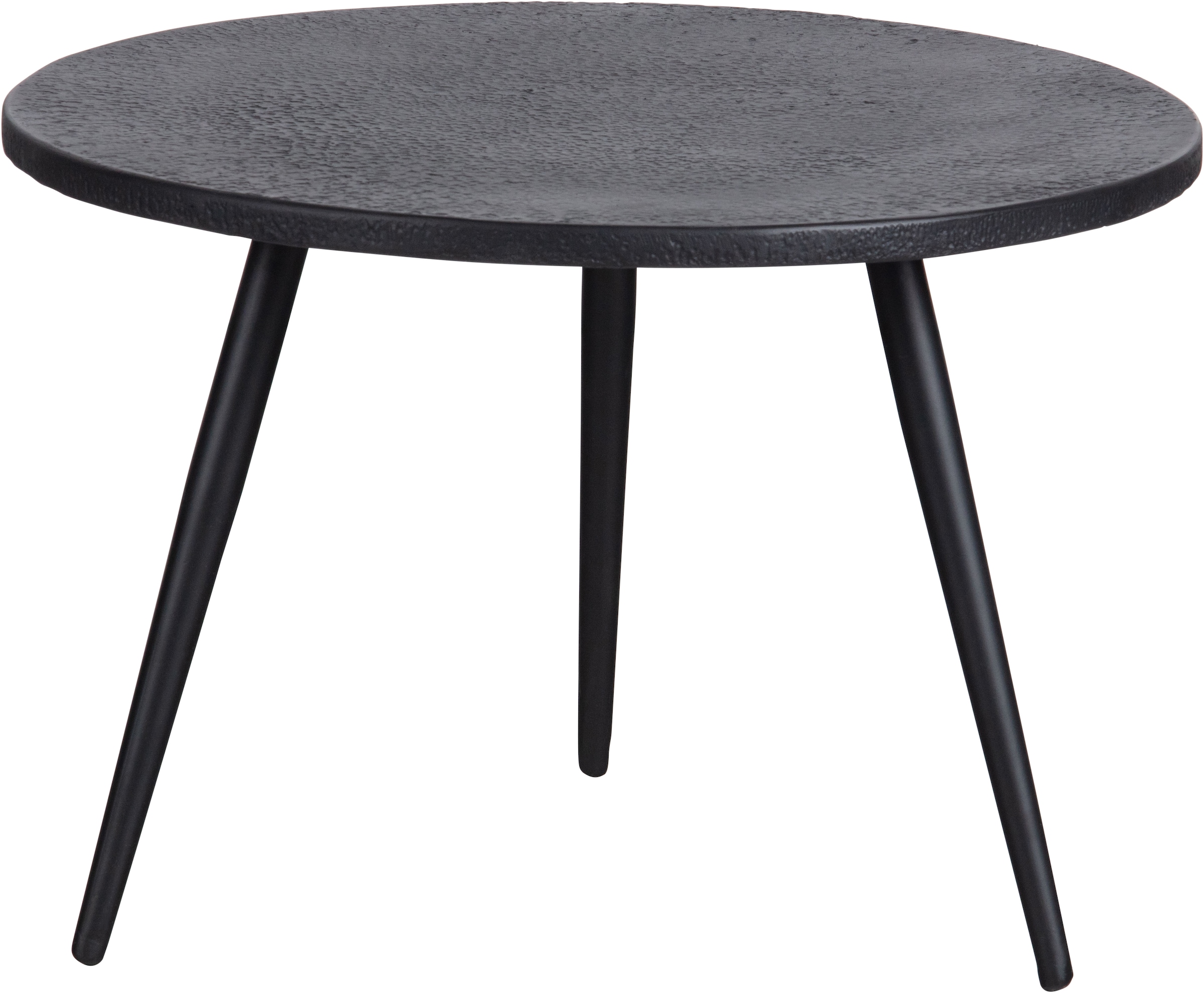 WOOOD Table d'appoint »Suze aus Multiplex mit Metallbeschichtung Ø53x42 / Ø53x36 cm« Ensemble, 2 cuis tlg. Set de 2, épaisseur de la planche 2 cm, pieds en fer MS, revêtement poudre