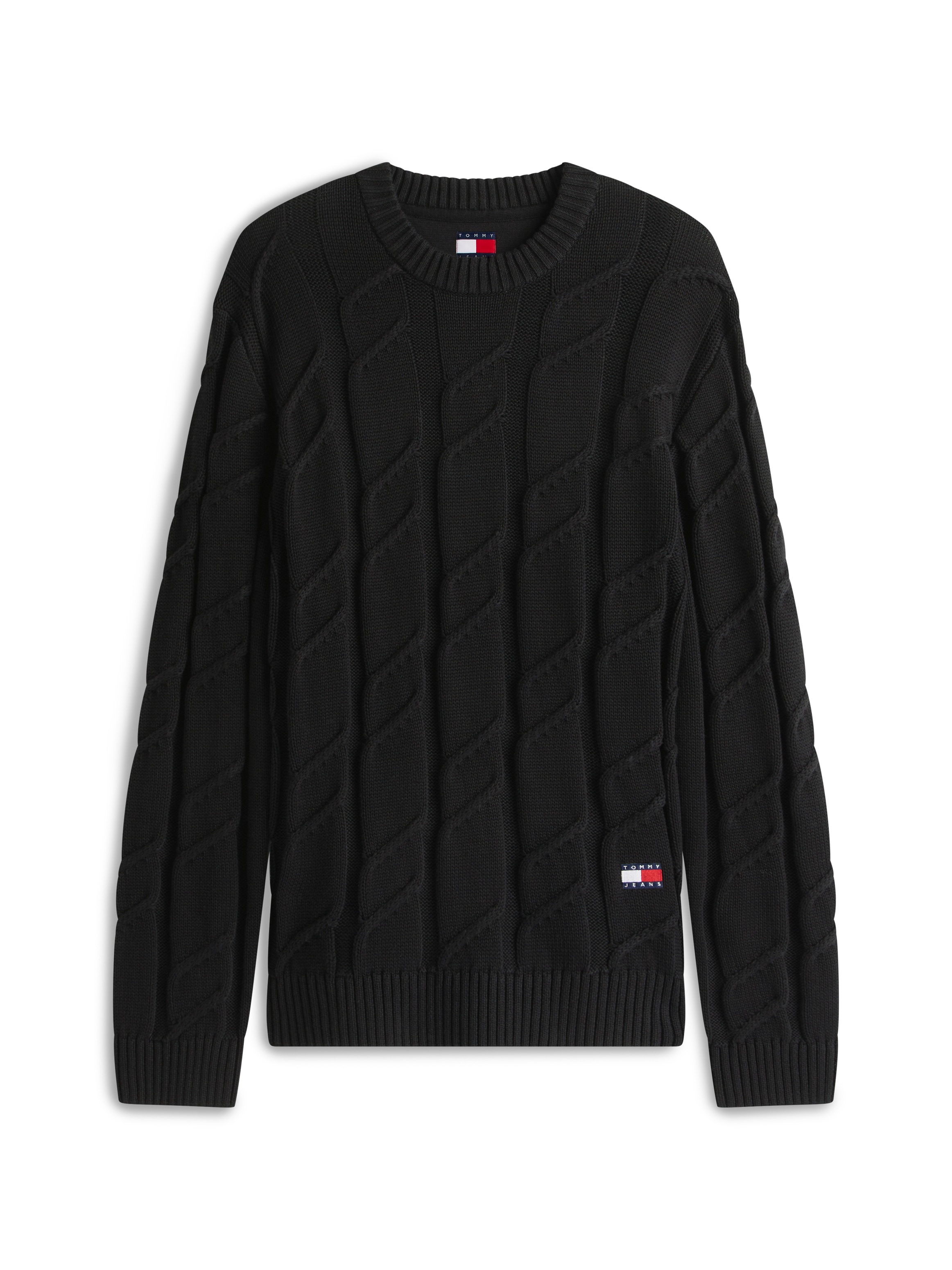 Tommy Jeans Pull à col rond »TJM REG CHUNKY CABLE« Grobstrick mit Zopfmuster, regular fit, Rundhals