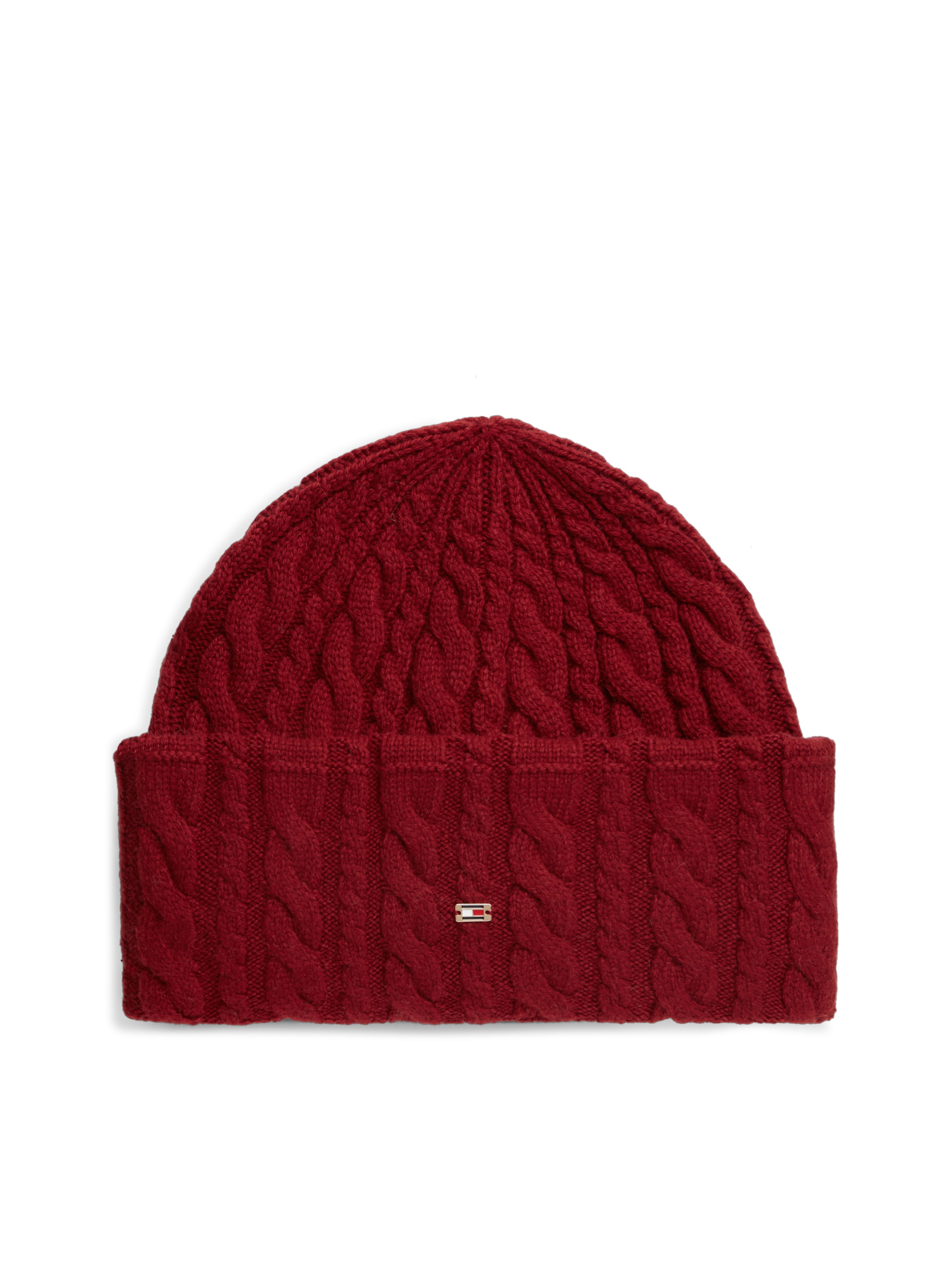 Tommy Hilfiger Beanie »ENAMEL FLAG CABLE« mit Alpakawolle und Zopfmuster