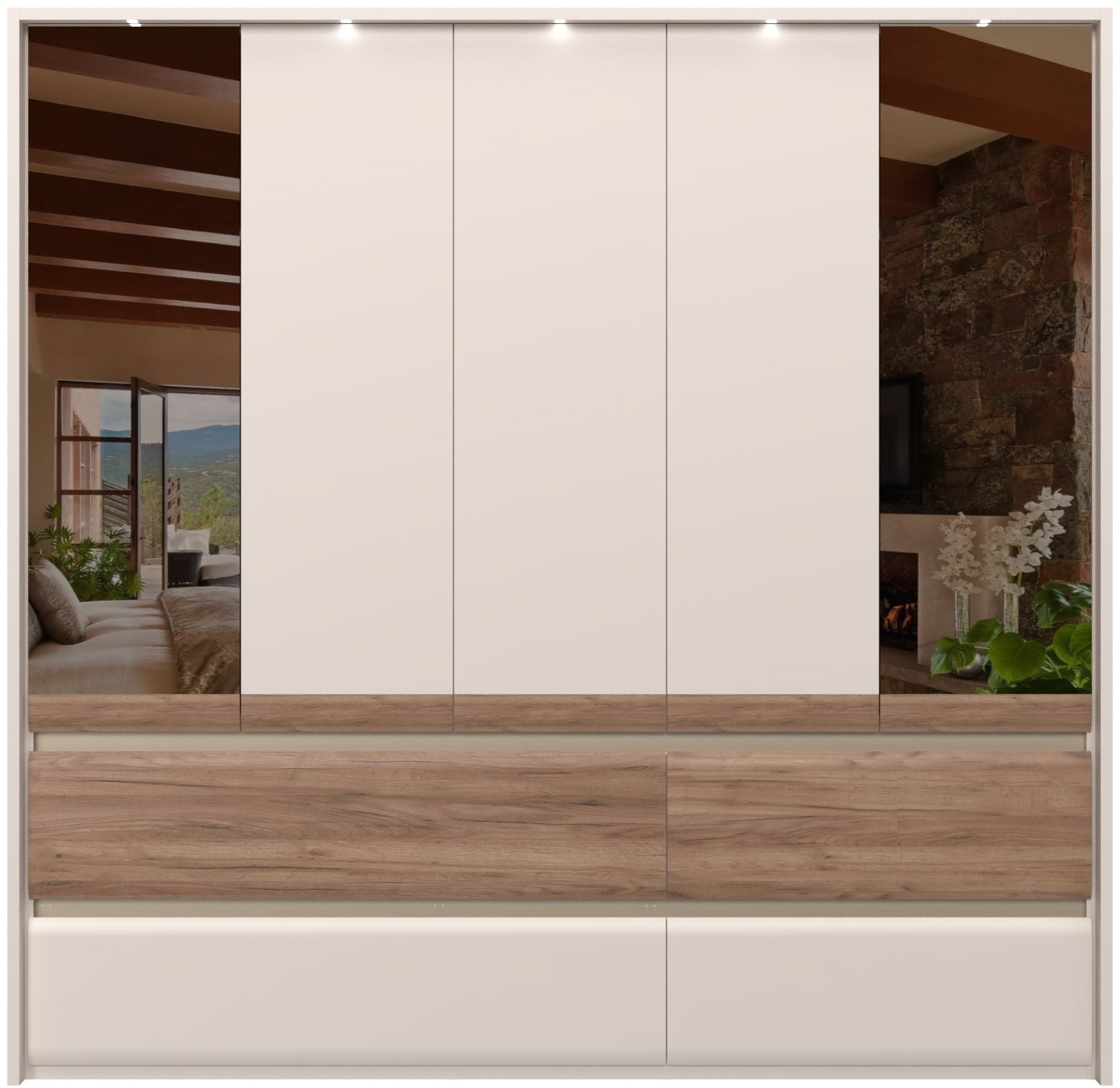 GOODproduct Kleiderschrank »Invictus« UV lackiert, mit LED Beleuchtung, Soft-Close Funktion