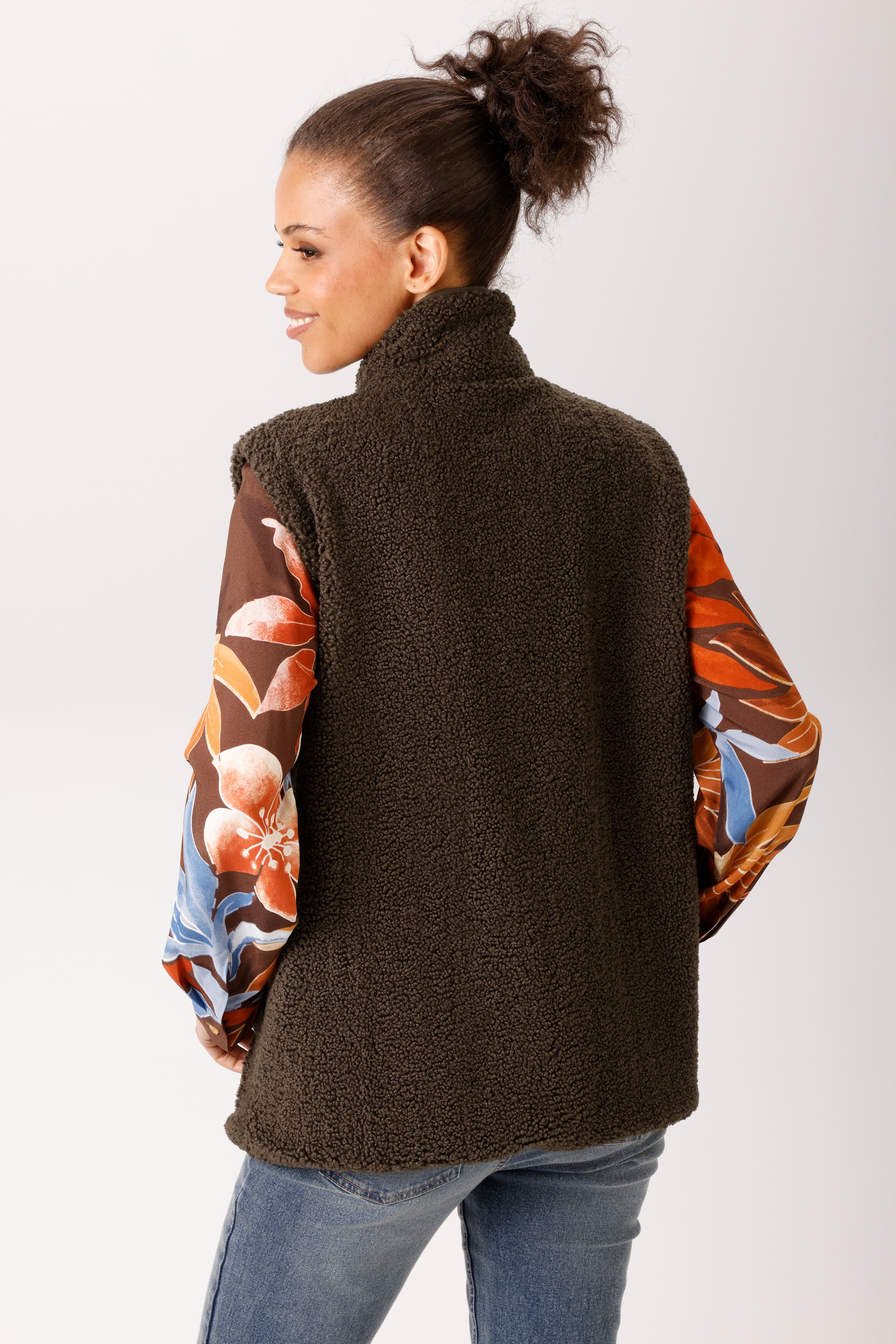 Aniston CASUAL Gilet en peluche avec col montant - NOUVELLE COLLECTION