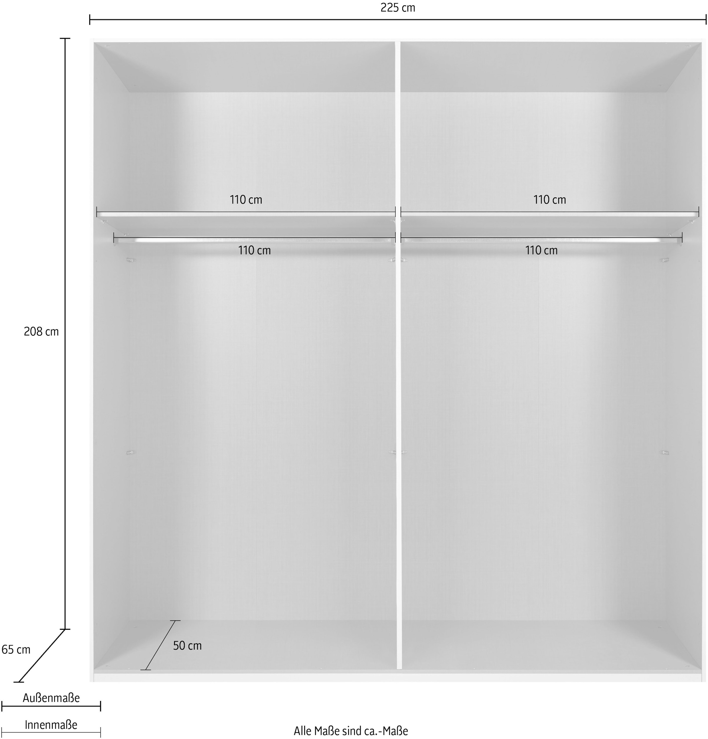 Wimex Schwebetürenschrank »Ernesto« mit farbigen Glaselementen