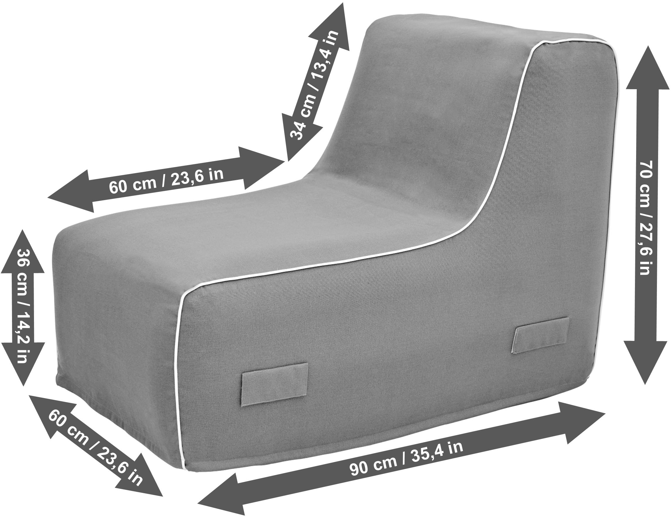 Jahnke Fauteuil lounge »AIR LOUNGE« 1 cuis tlg. gonflable, intérieur & extérieur, profondeur d'assise 60 cm