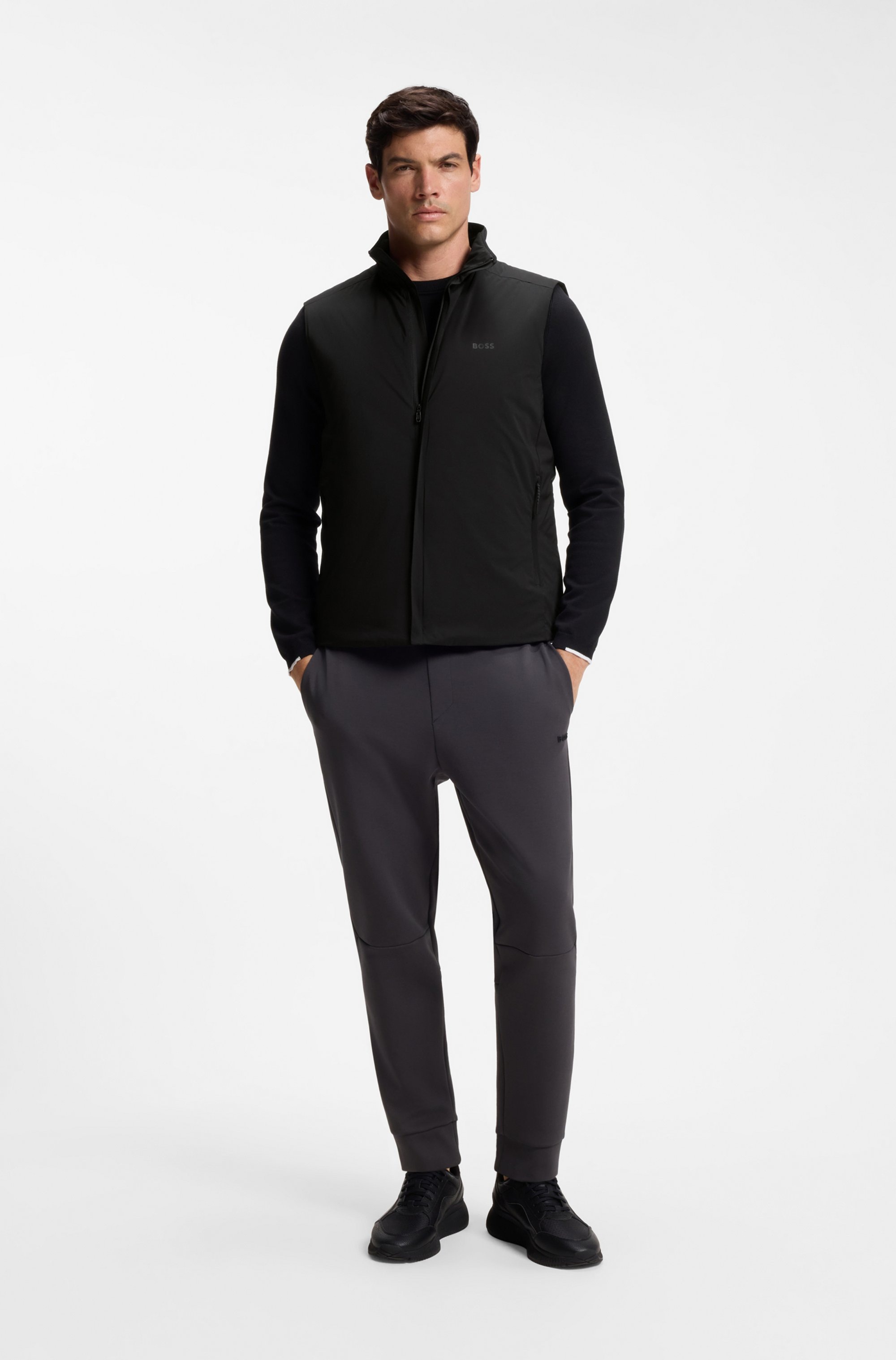 BOSS GREEN Gilet fonctionnel Regular Fit, 4-Wege-Stretch-Qualität, Highloft-Stretch-Wattierung