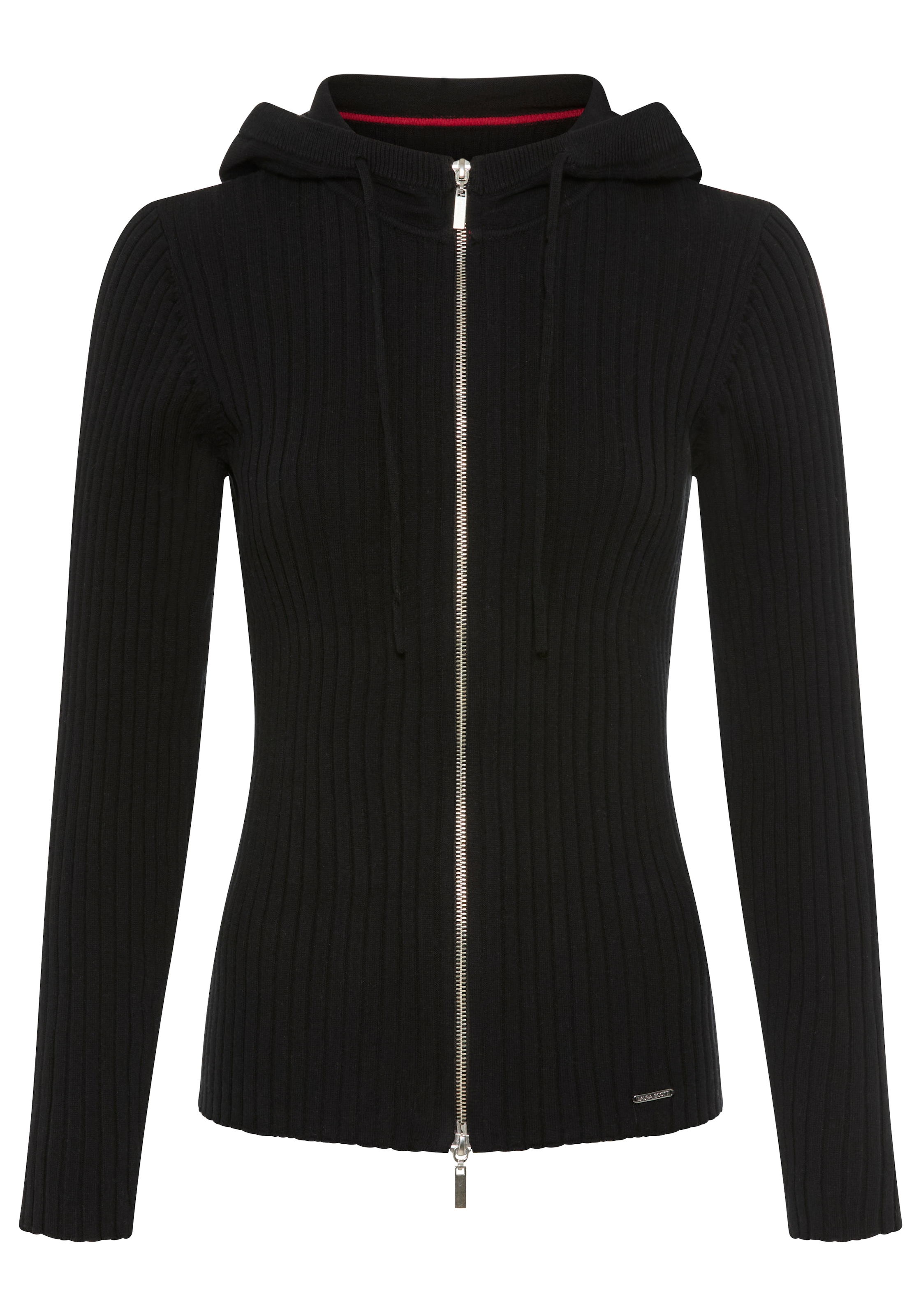 Laura Scott Cardigan à capuche Feinstrick mit Rippe mit 2-Wege-Reissverschluss - NEUE KOLLEKTION