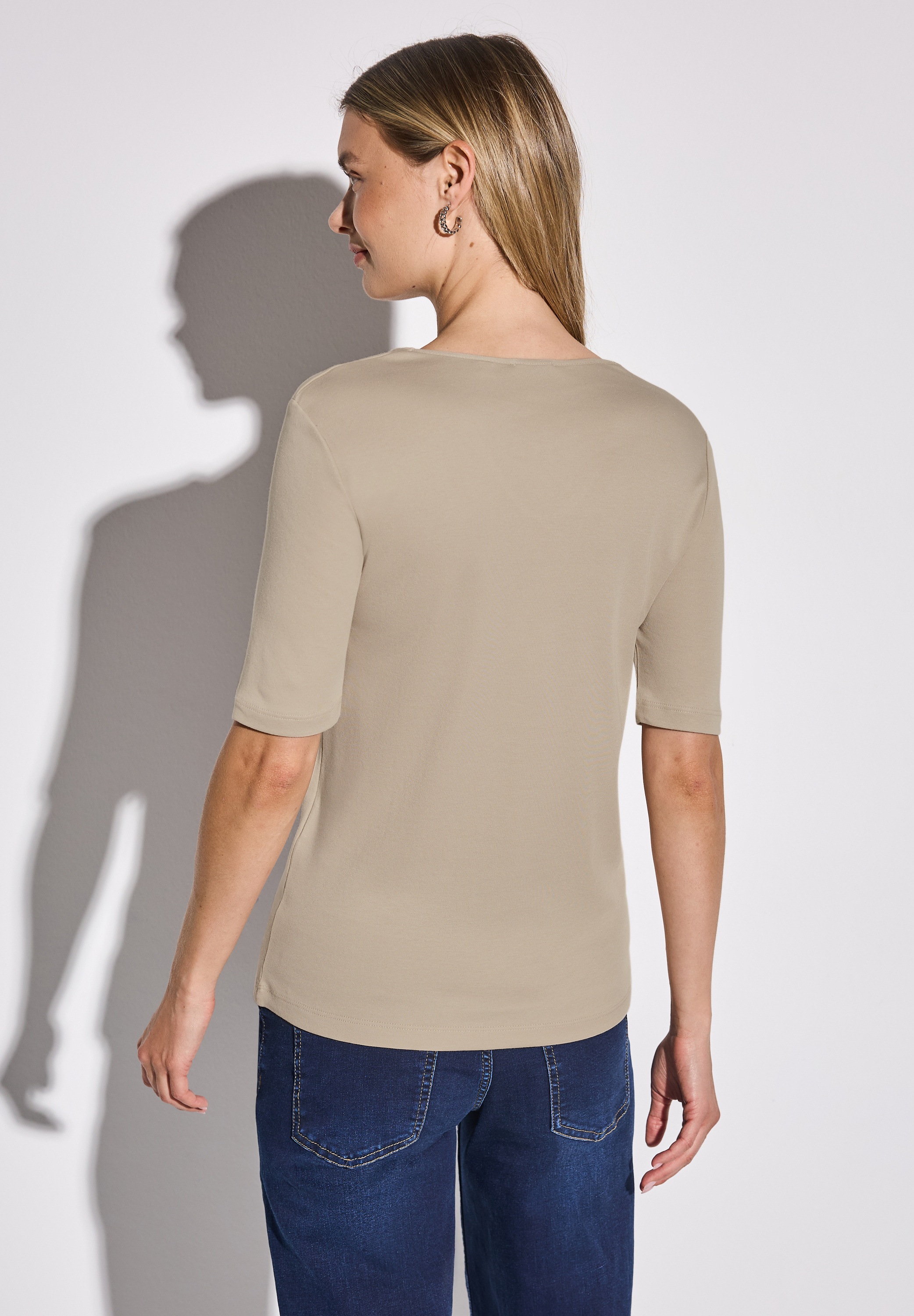 STREET ONE T-shirt à manches courtes »Style Palmira« mit tiefem Rundhalsausschnitt