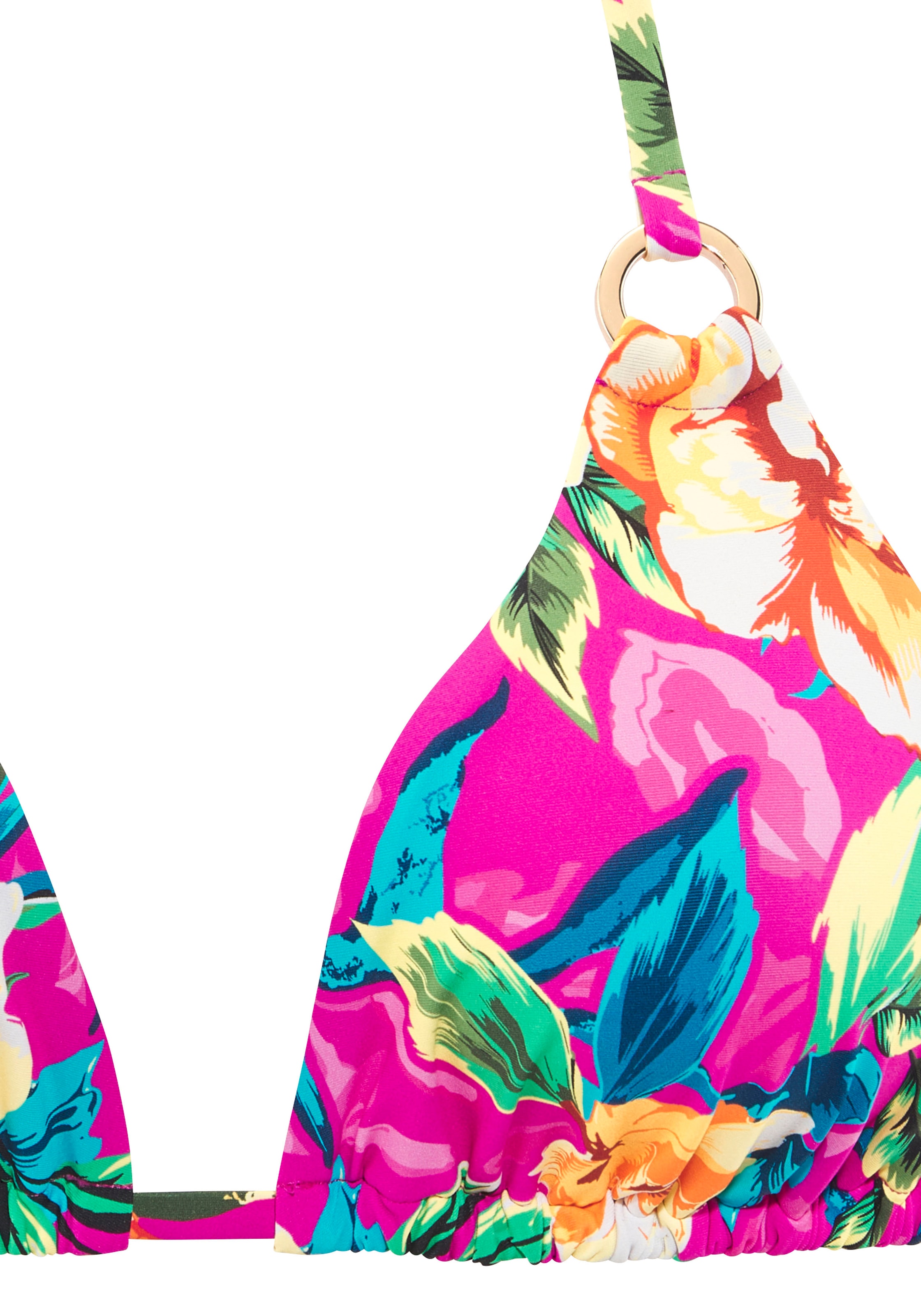 LASCANA Top bikini triangle »Riley« mit goldfarbenen Zierringen