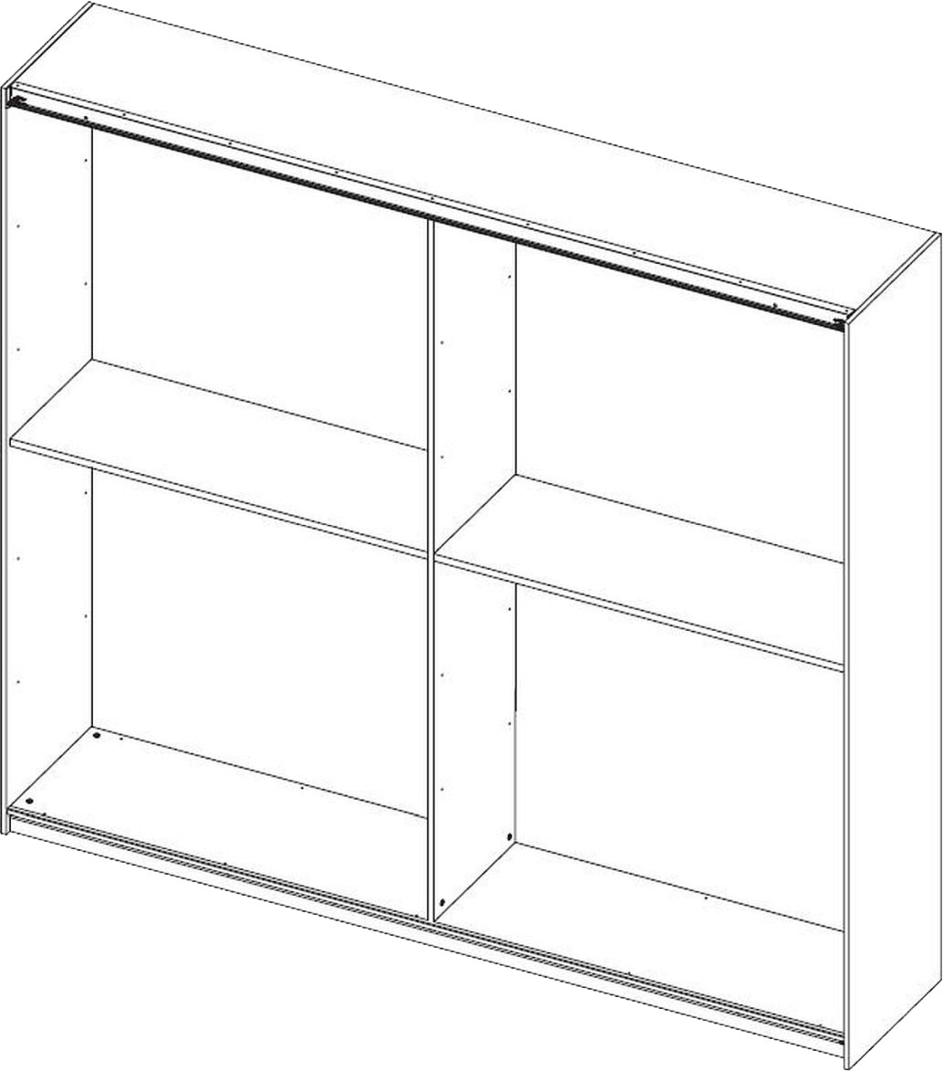 Home affaire Schwebetürenschrank »Jupiter, Schiebetürenschrank in Steingrau« 2 Breiten, moderne Griffblende, Metallgriffleisten, 22 mm Böden