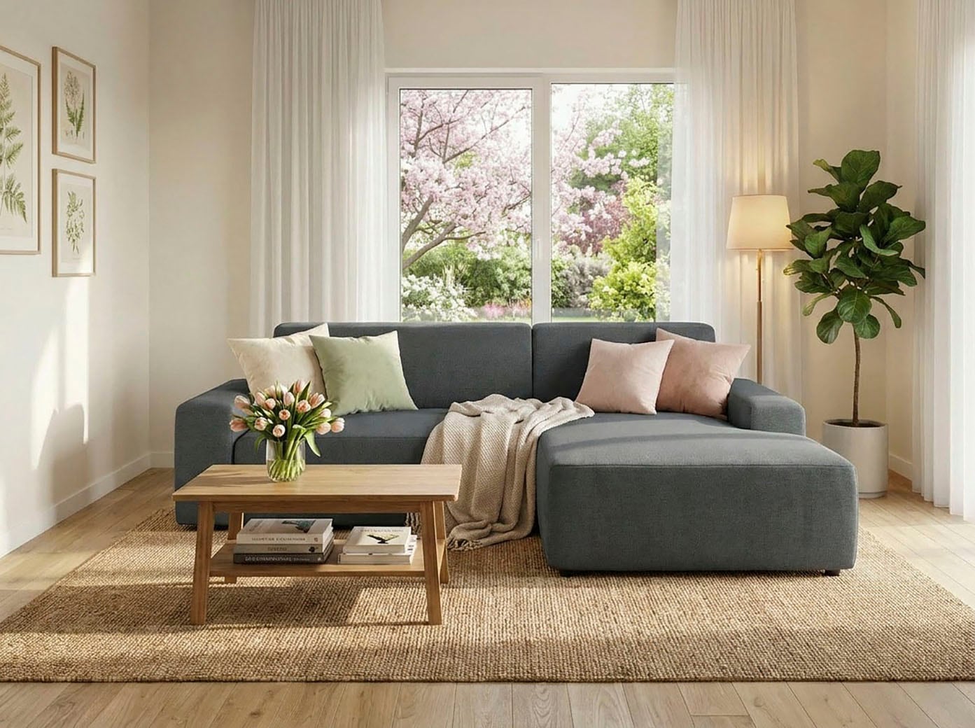 TRENDMANUFAKTUR Canapé d'angle »Wien, wahlweise mit Sitzvorschub und Bettkasten, Breite 246 cm« Forme en L, en velours côtelé tendance
