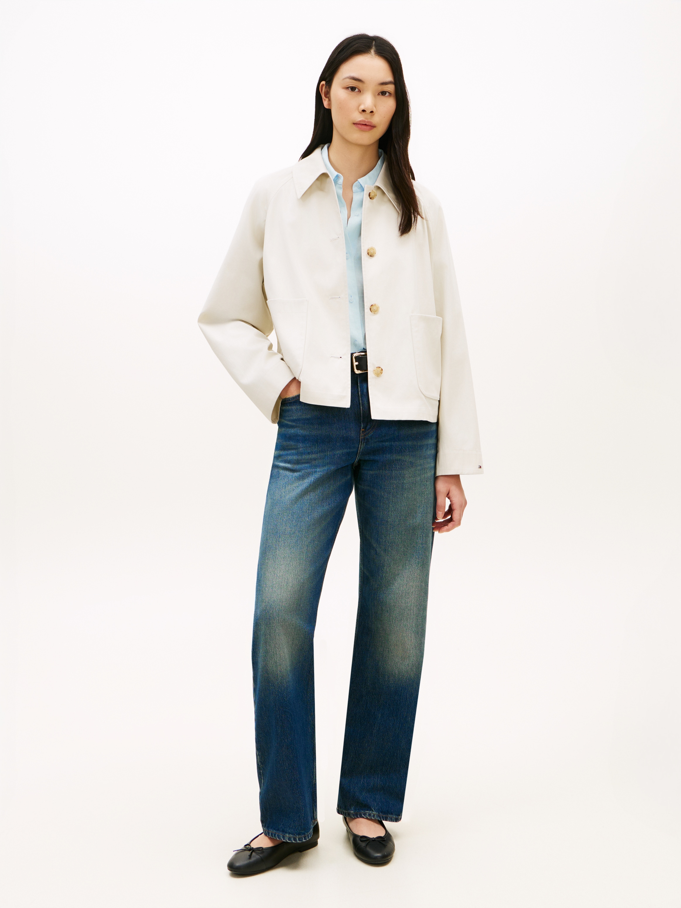 Tommy Hilfiger Veste courte »COTTON SHORT JACKET« mit aufgesetzten Taschen, Relaxed Fit