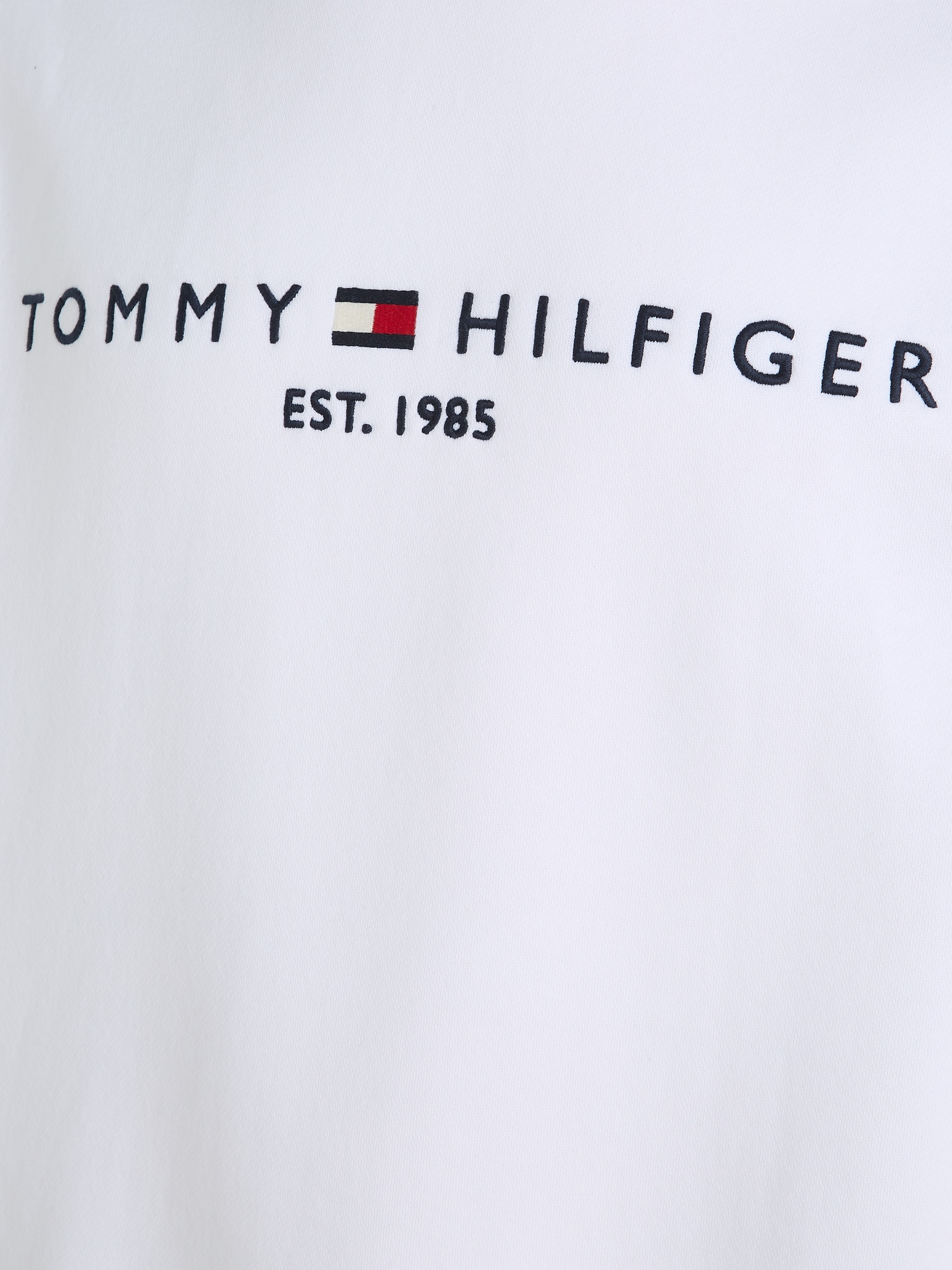Tommy Hilfiger »TOMMY LOGO SWEATSHIRT mit Rundhals und Stickerei«, unifarben, casual, regular fit, Baumwollmix, Rundhals
