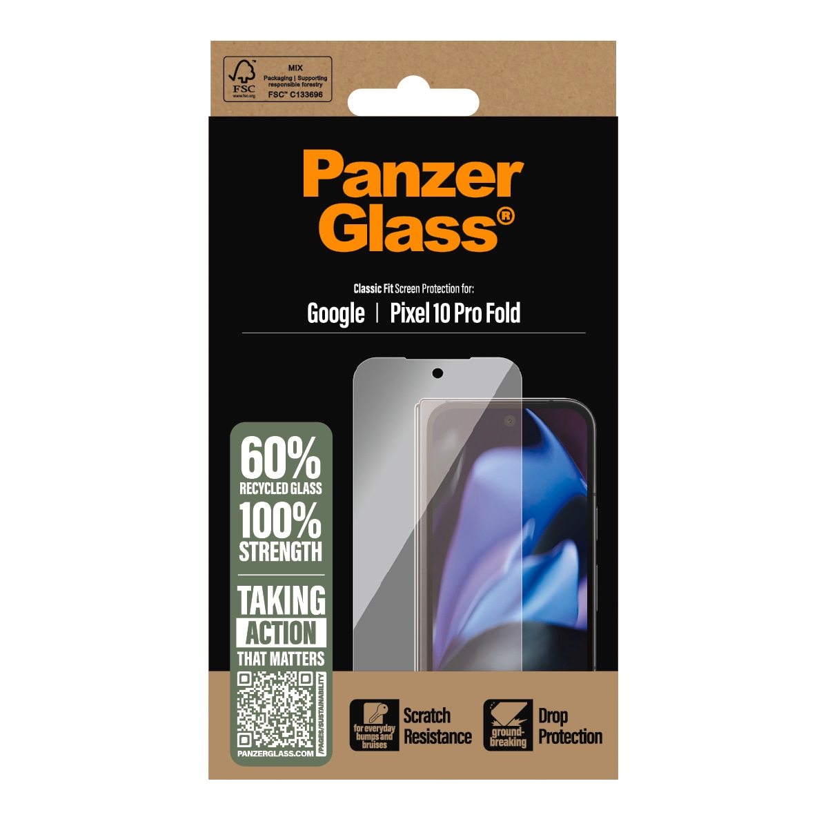 CARE by PanzerGlass Displayschutzglas »Classic Fit Screen Protector« für Google Pixel 10 Pro Fold Displayschutzfolie, Schutzfolie, Bildschirmschutz, kratz- & stossfest