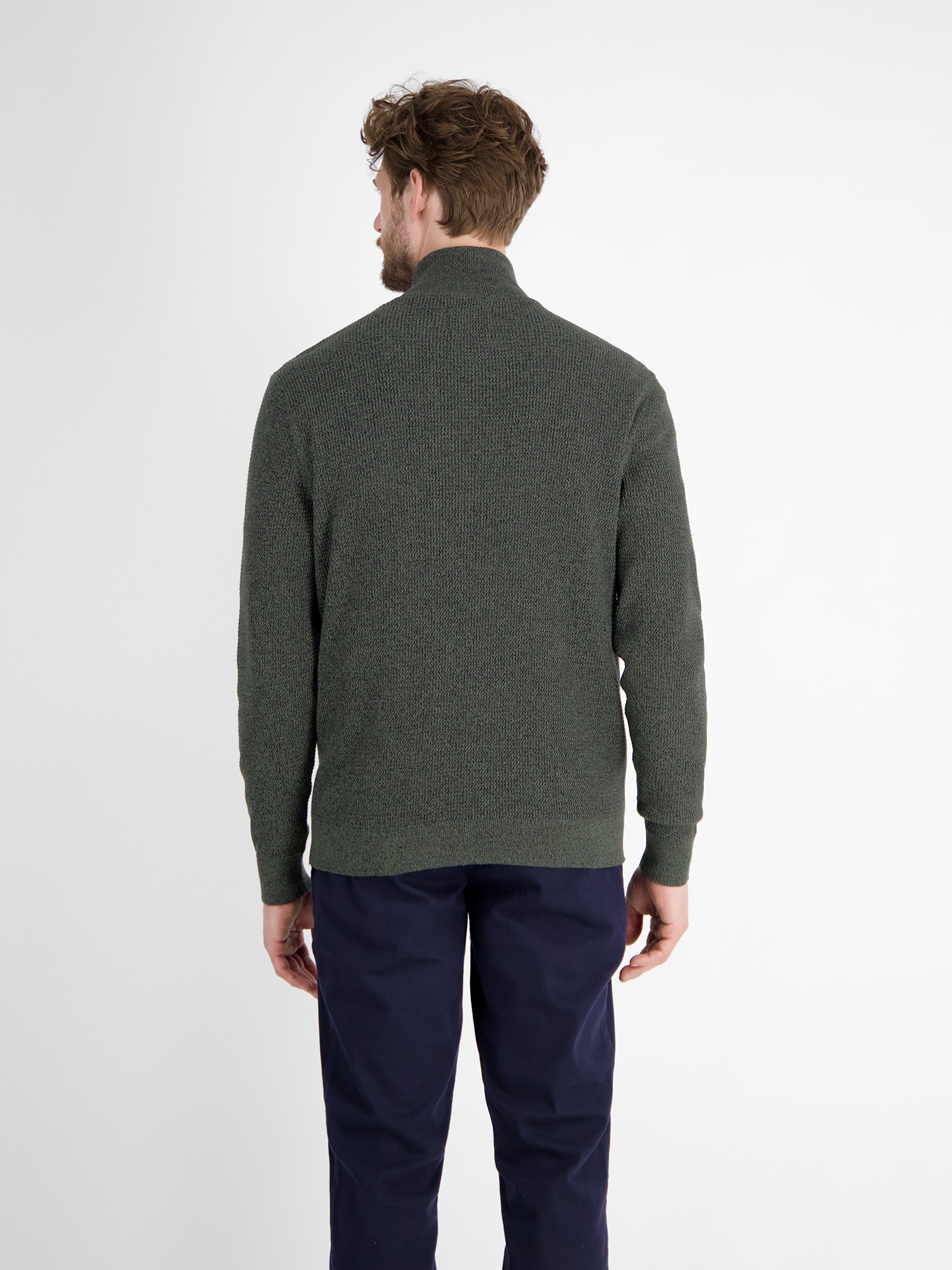 LERROS Strickpullover mit Troyer-Reissverschluss, Stehkragen