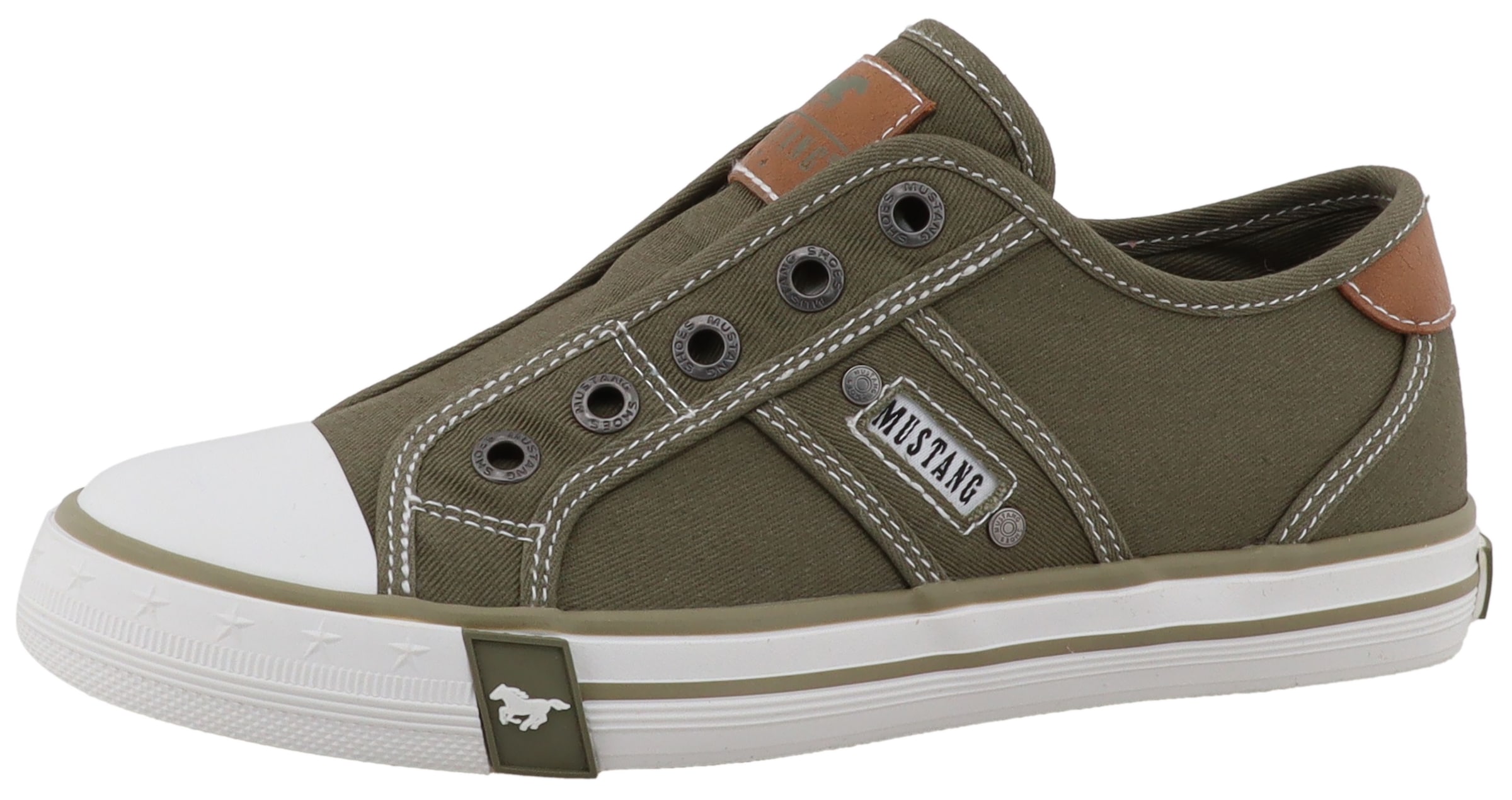 Mustang Shoes Baskets slip-on »Gaspare«  Chaussure de loisirs, mocassin, chaussure basse avec coutures contrastées