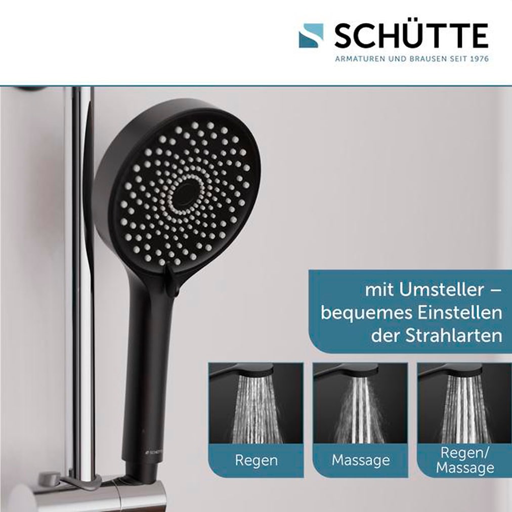 Schütte Duschsystem »MATAO RAIN« Regendusche ohne Armatur, Handbrause mit 3 Funktionen