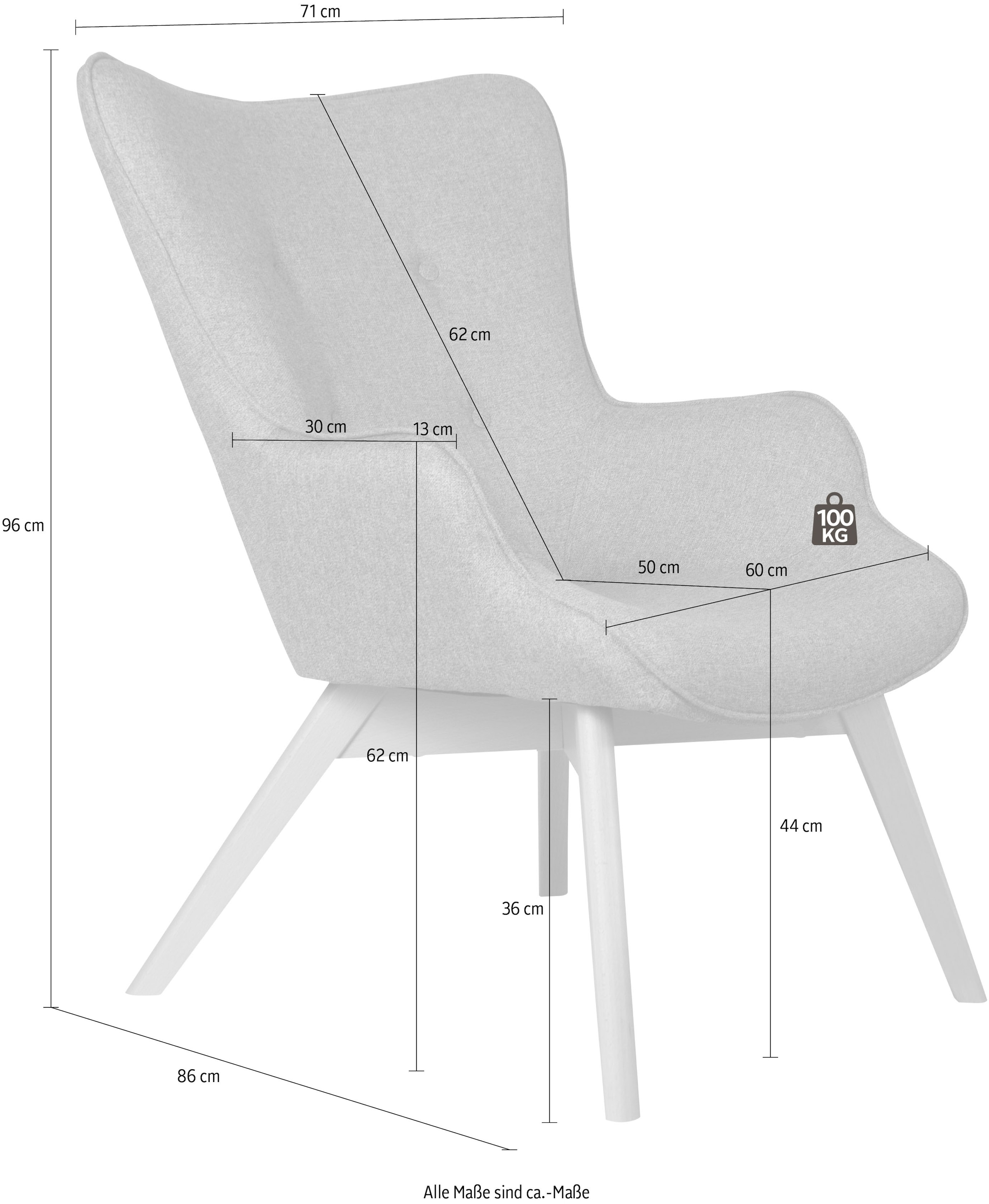andas Sessel »Nicko« wahlweise mit und ohne Hocker