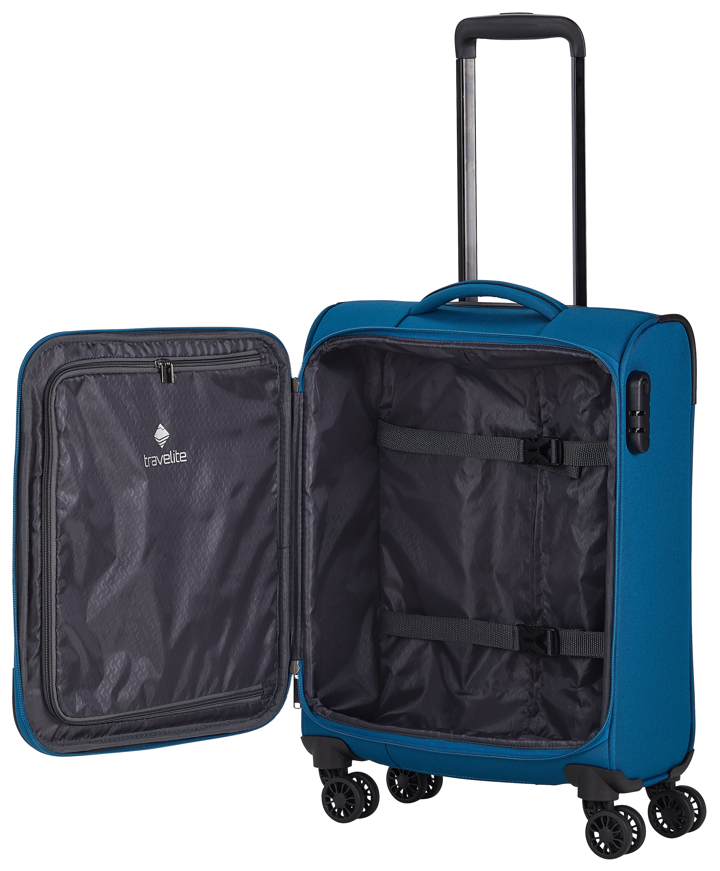 travelite Weichgepäck-Trolley »CHIOS Reisekoffer« 34 l 4 Rollen TSA-Schloss – flexibles Reisegepäck
