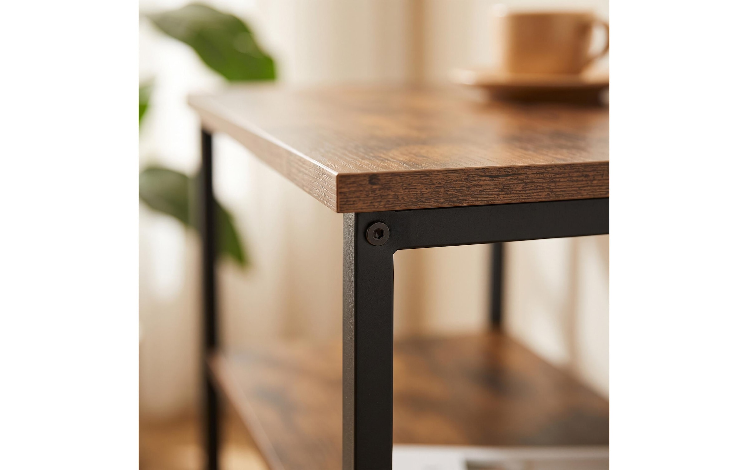 relaxdays »Beistelltisch 60 x 61 cm, Schwarz/Braun«