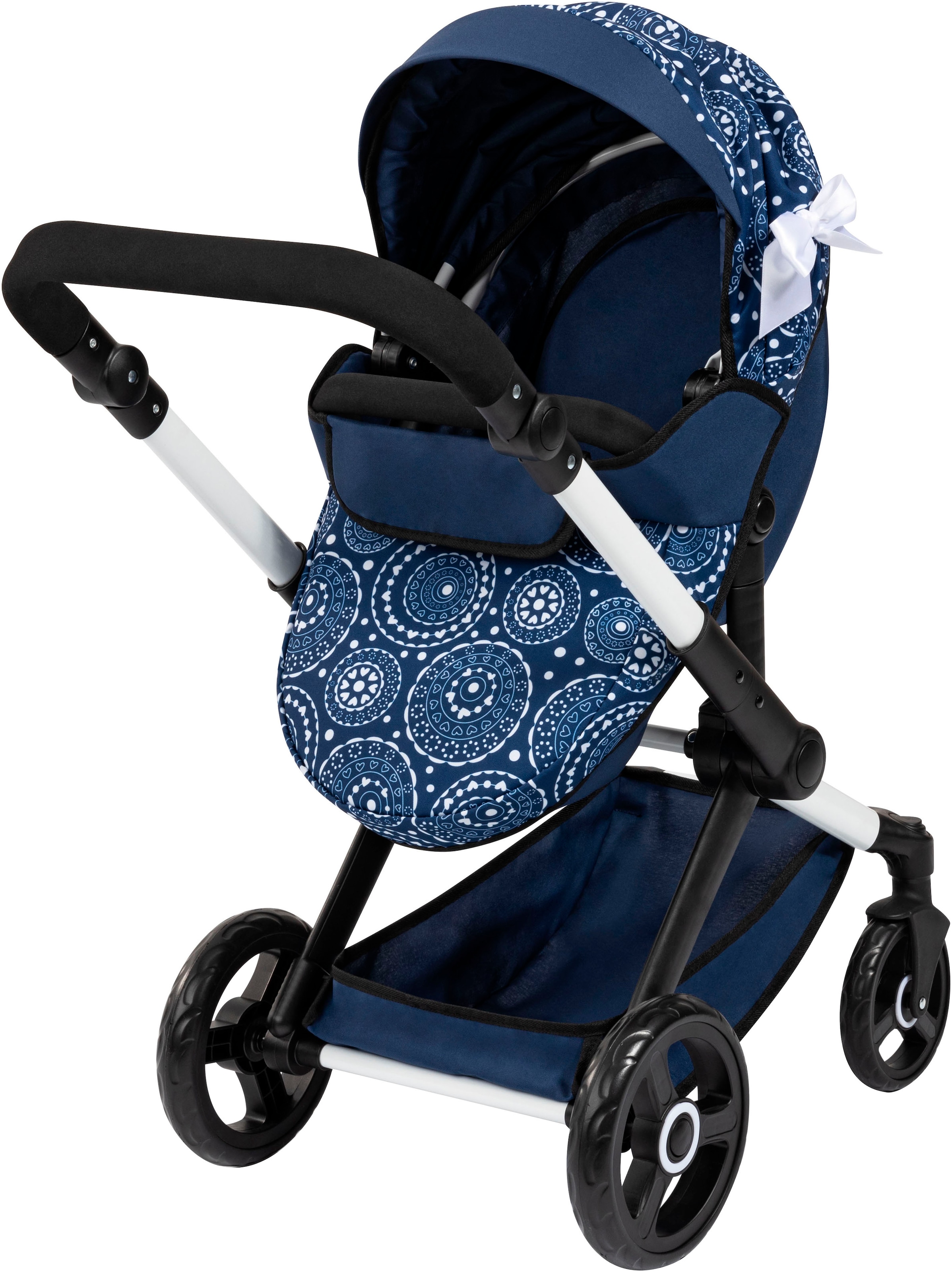 Bayer Poussette de poupée combinée »Xeo, blau Schleife«