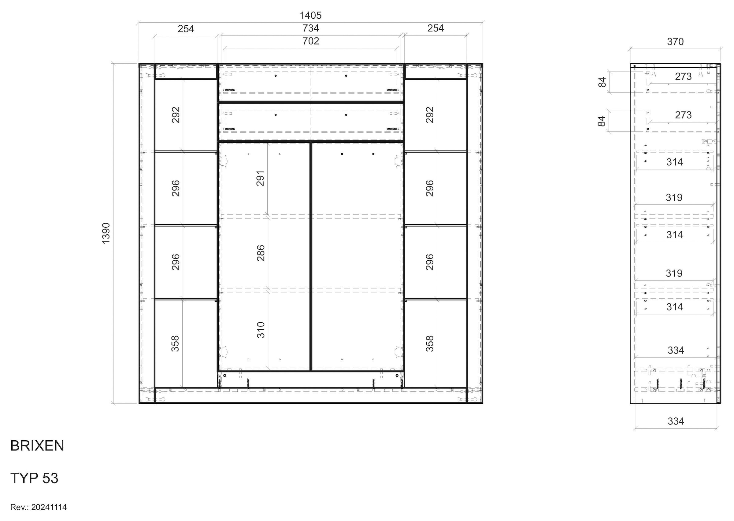 Home affaire Buffet haut »Brixen, moderne Kommode, Stauraumelement in Eiche Evoke Dekor« Metallgriffe, ausreichend Stauraum, vielseitig einsetzbar