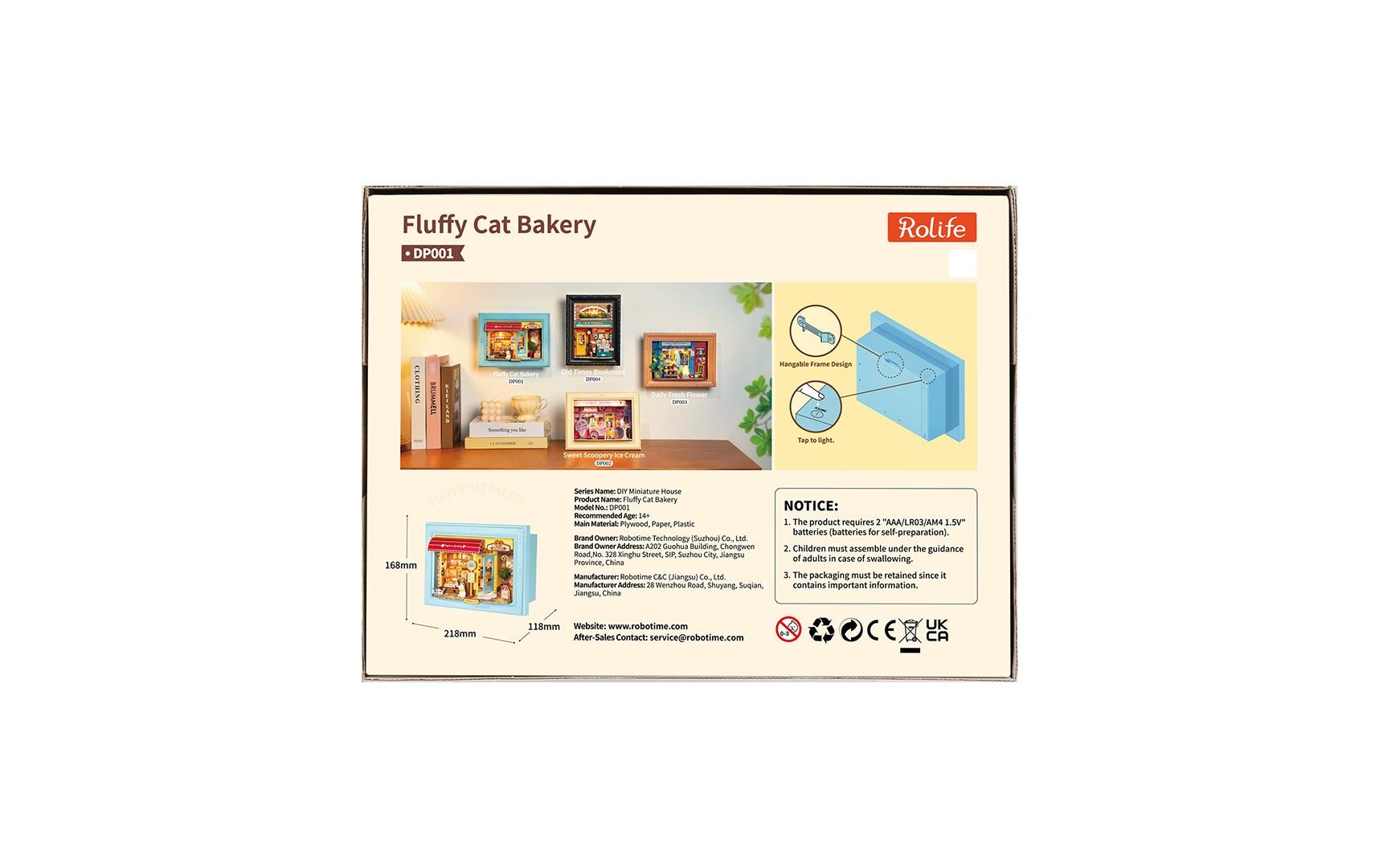   Kit de modèles réduits »Rolife Fluffy Cat Bakery Schattenrahmen Bäckerei« 146 cuis tlg.