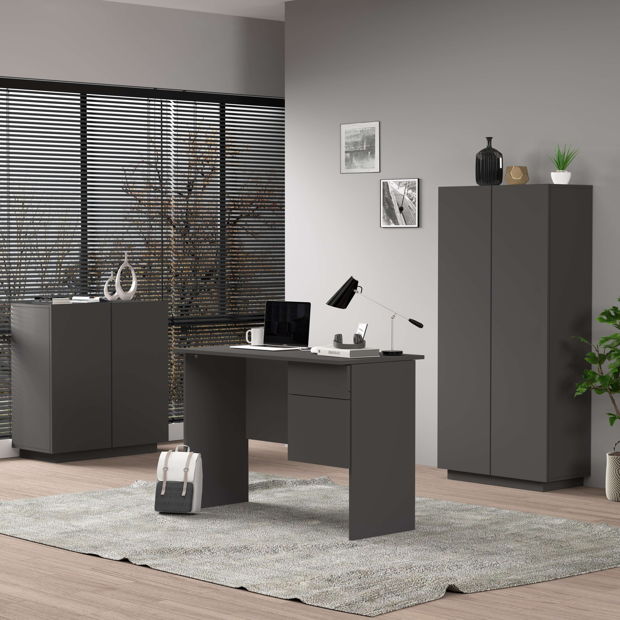 Home affaire Bureau »Essential, Schreibtisch, kleiner Computertisch, Bürotisch für Büro« 1 cuis tlg. mit 1 Tür,1 Schublade, Arbeitsplatte Breite 110 cm