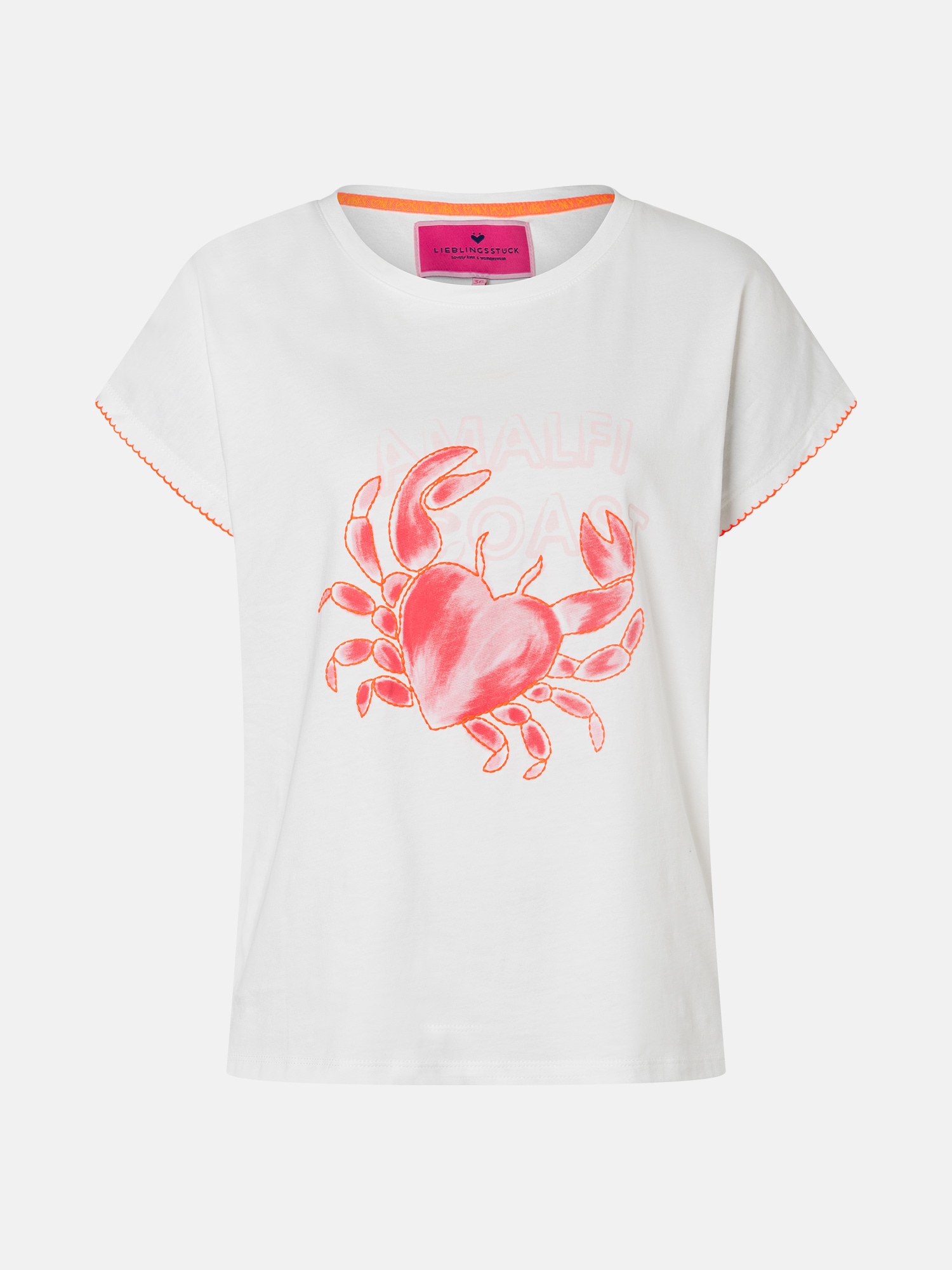 Lieblingsstück Kurzarmshirt »CrabiL« mit Kontrastdetails, Frontprint