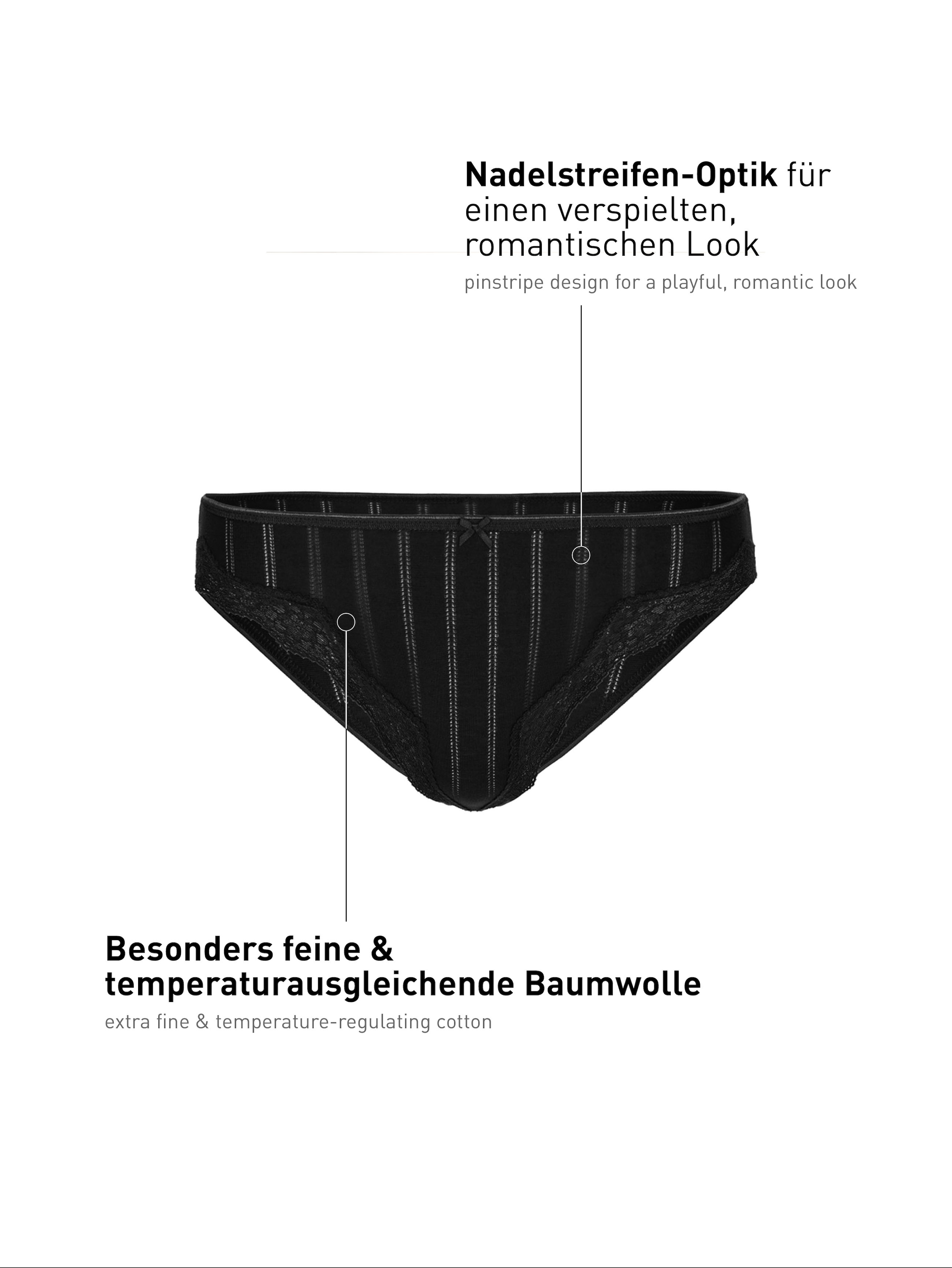 CALIDA Hüftslip »Etude Toujours«, Nadelstreifen-Optik, florale Spitze, Regular-Cut, Jacquard, elastisch