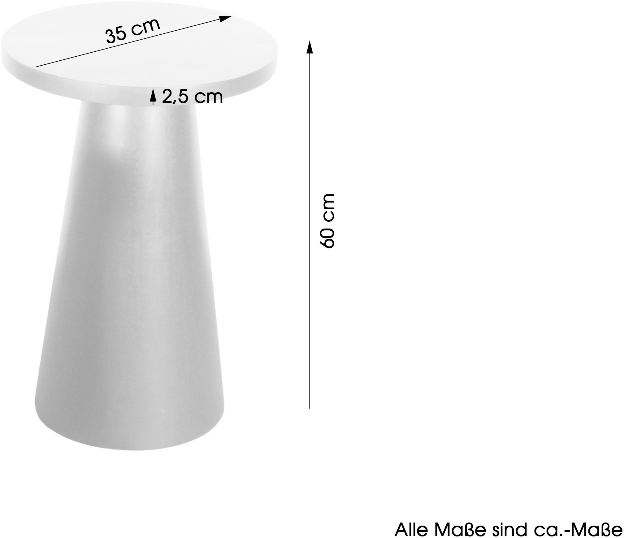 byLIVING Beistelltisch »Cone« aus Massivholz in schwarz oder white wash, verschiedenen Grössen