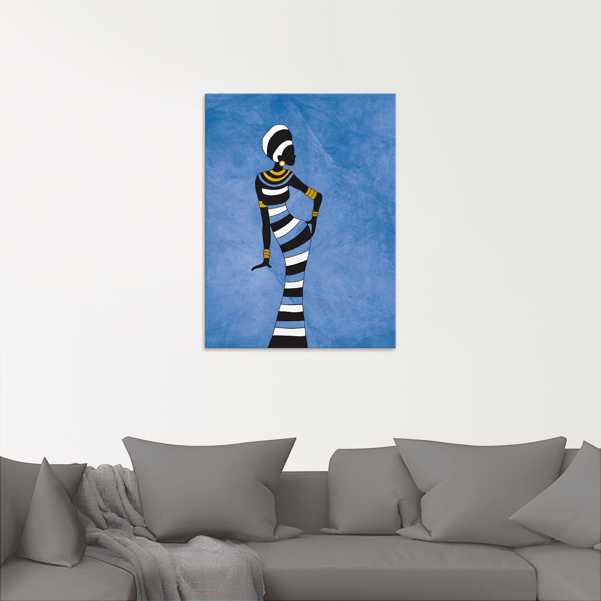 Artland Tableau en verre »Afrikanische Frau« Femme 1 cuis tlg. disponible en différentes tailles