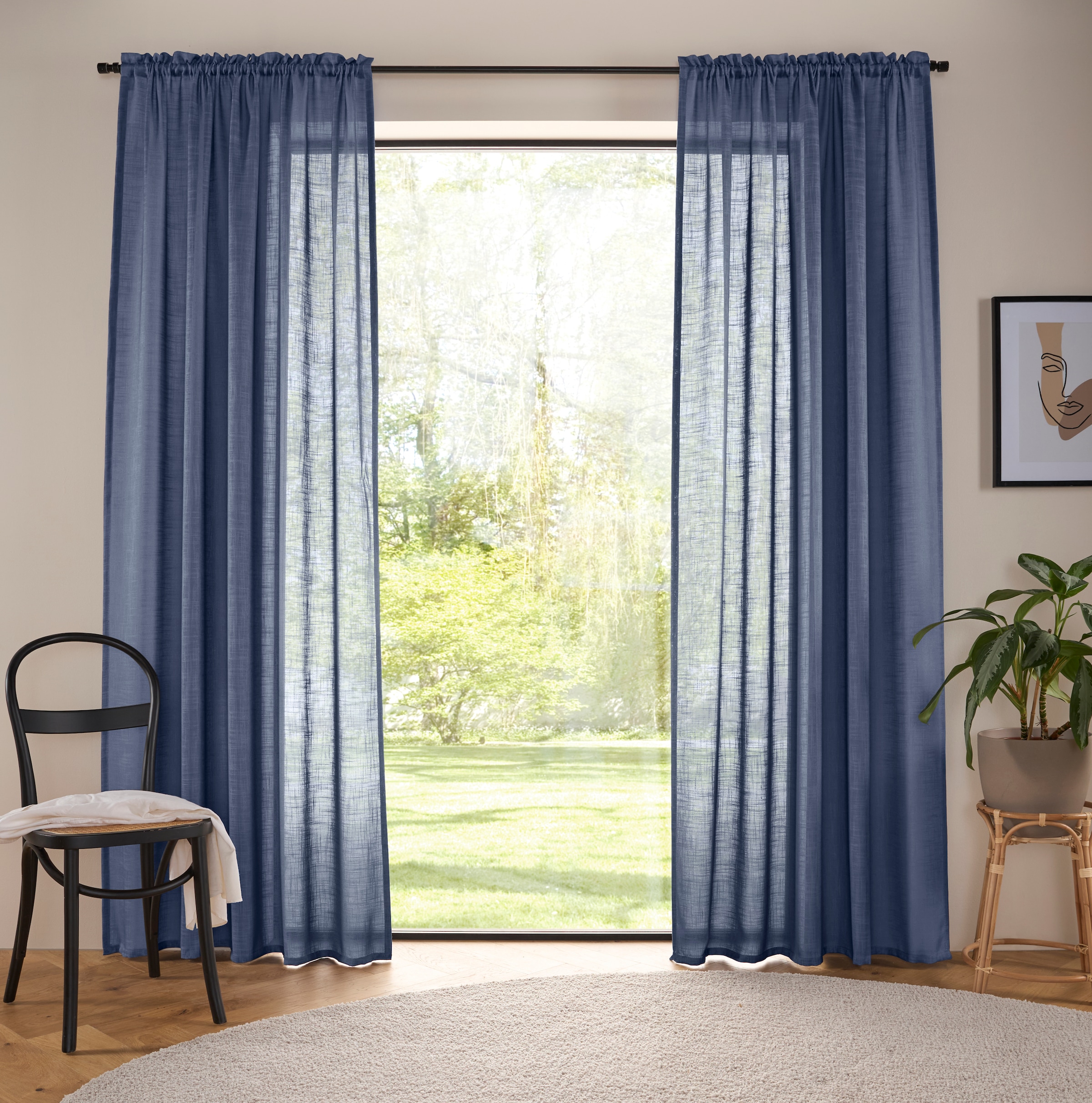 LeGer Home by Lena Gercke Gardine »Marusha« Stangendurchzug 2 Stk. tlg. Leinenoptik, grob gewebt, verschiedene Grössen,