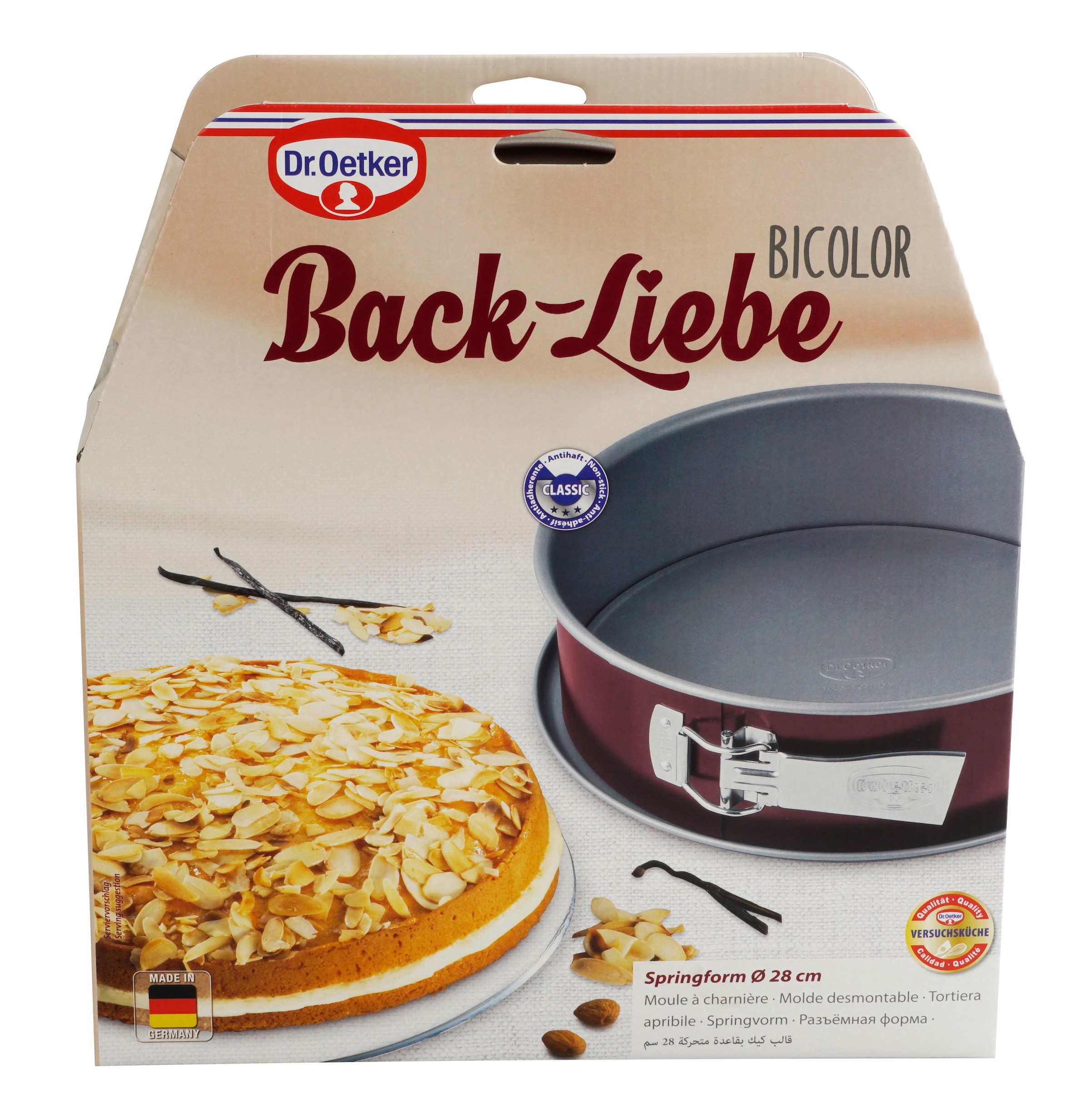 Dr. Oetker Küchenhelfer Moule à charnière »Back-Liebe Bicolor, mit Auslaufschutzboden, Ø 28 cm« Perfekt für Kuchen & Torten, auslaufsicher, mit Antihaftbeschichtung