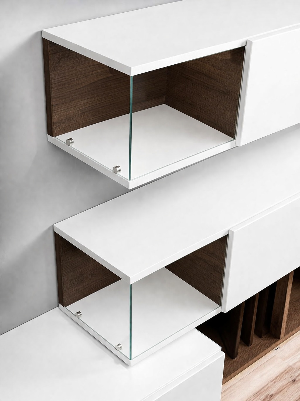 GOODproduct Ensemble de salon »Lego Anbauwand, Wohnkombination, Wohnzimmer-Set« 4 cuis tlg.