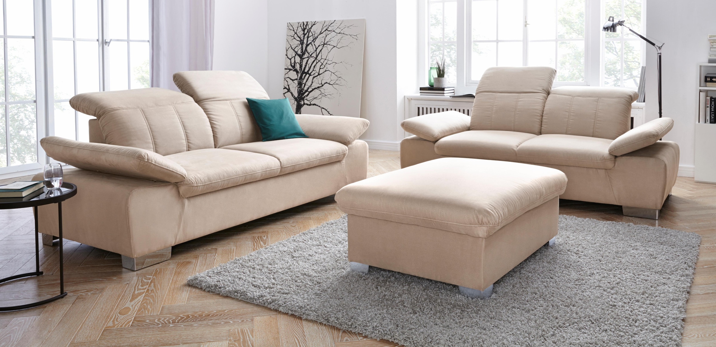 DOMO collection 2,5-Sitzer »Milan inklusive komfortablen Federkern für mehr Sitzkomfort« mit Rückenverstellung