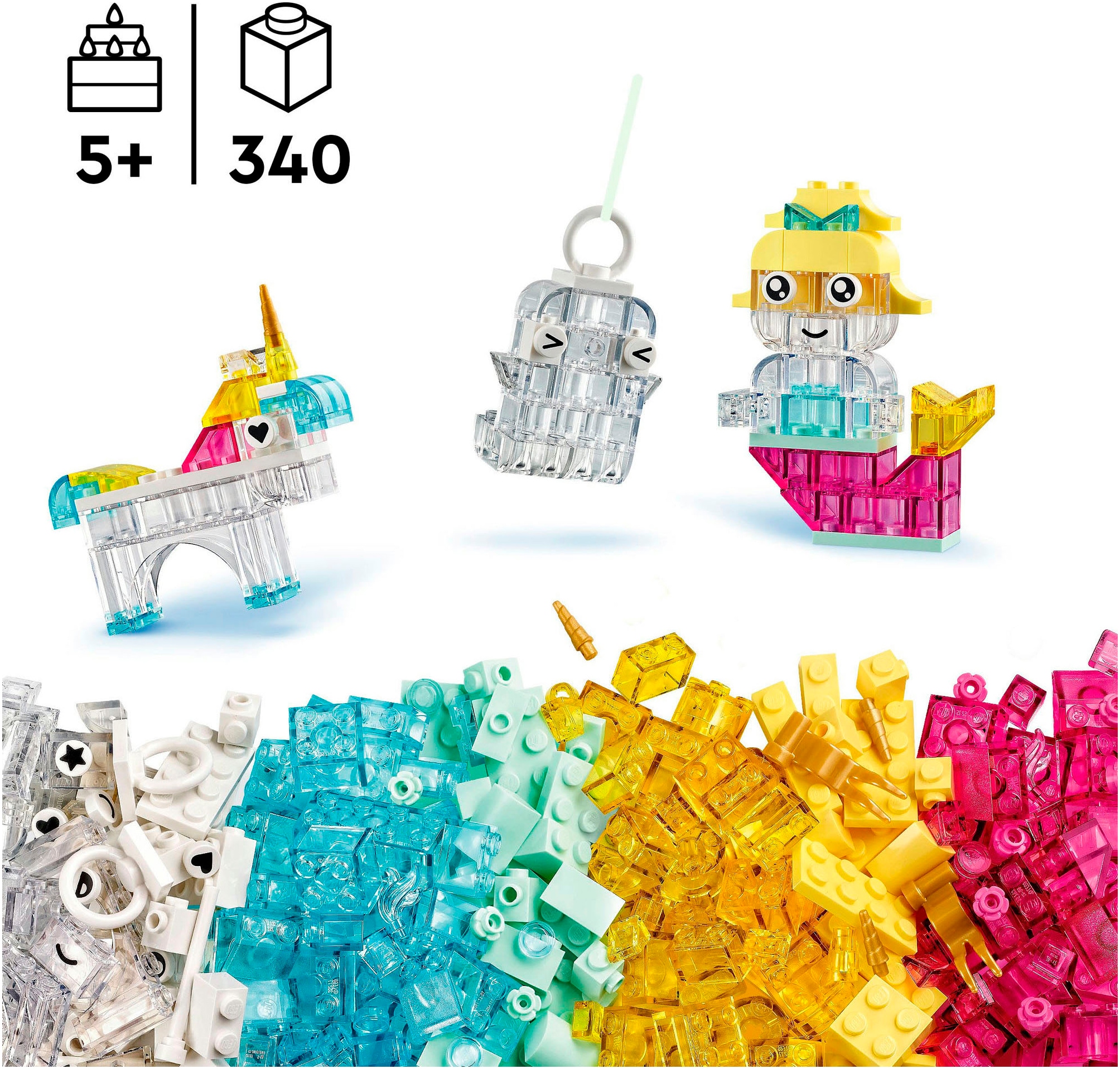 LEGO® Konstruktionsspielsteine »Zauberbox mit durchsichtigen Steinen (11040), LEGO® Classic« Made in Europe